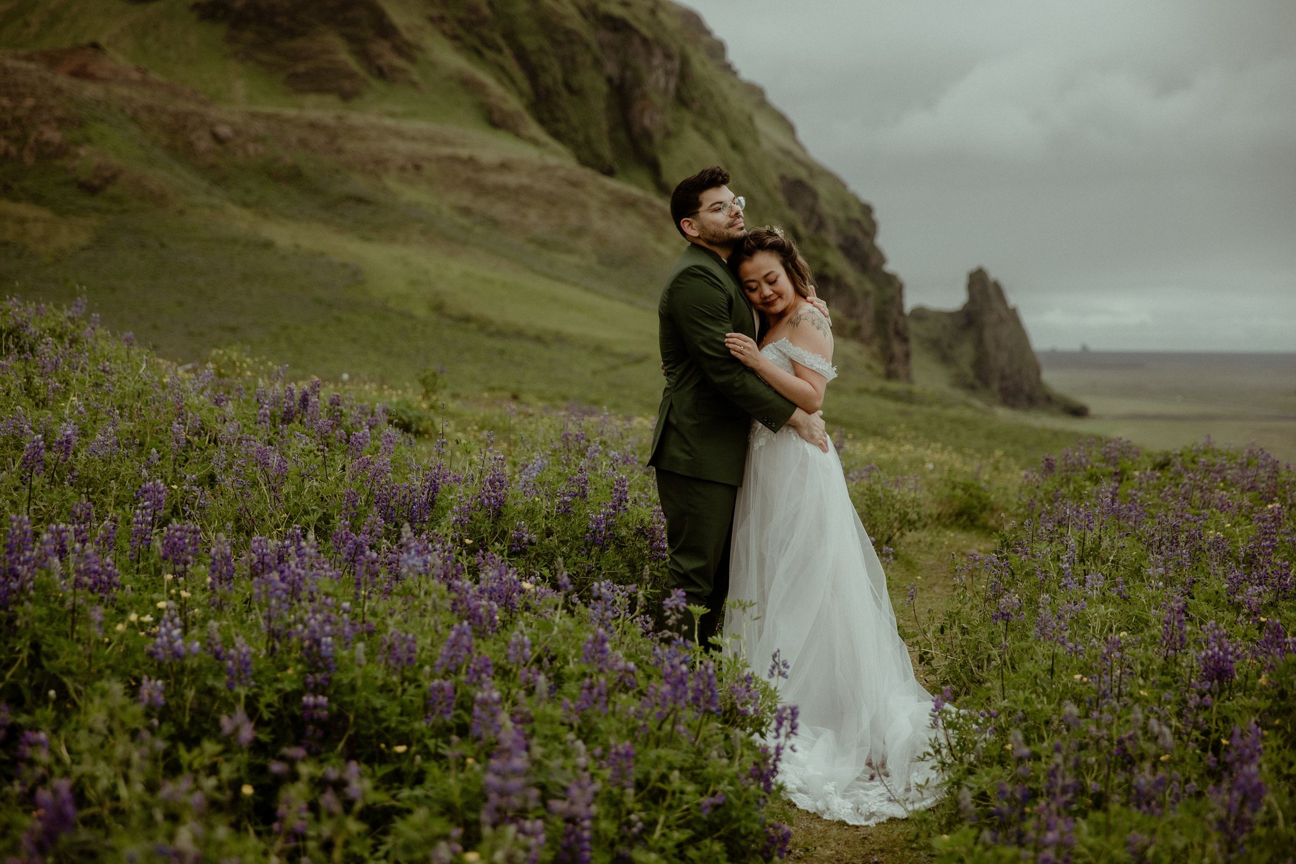 Elopement at Kvernufoss Waterfall. Iceland elopement photographer & videographer
