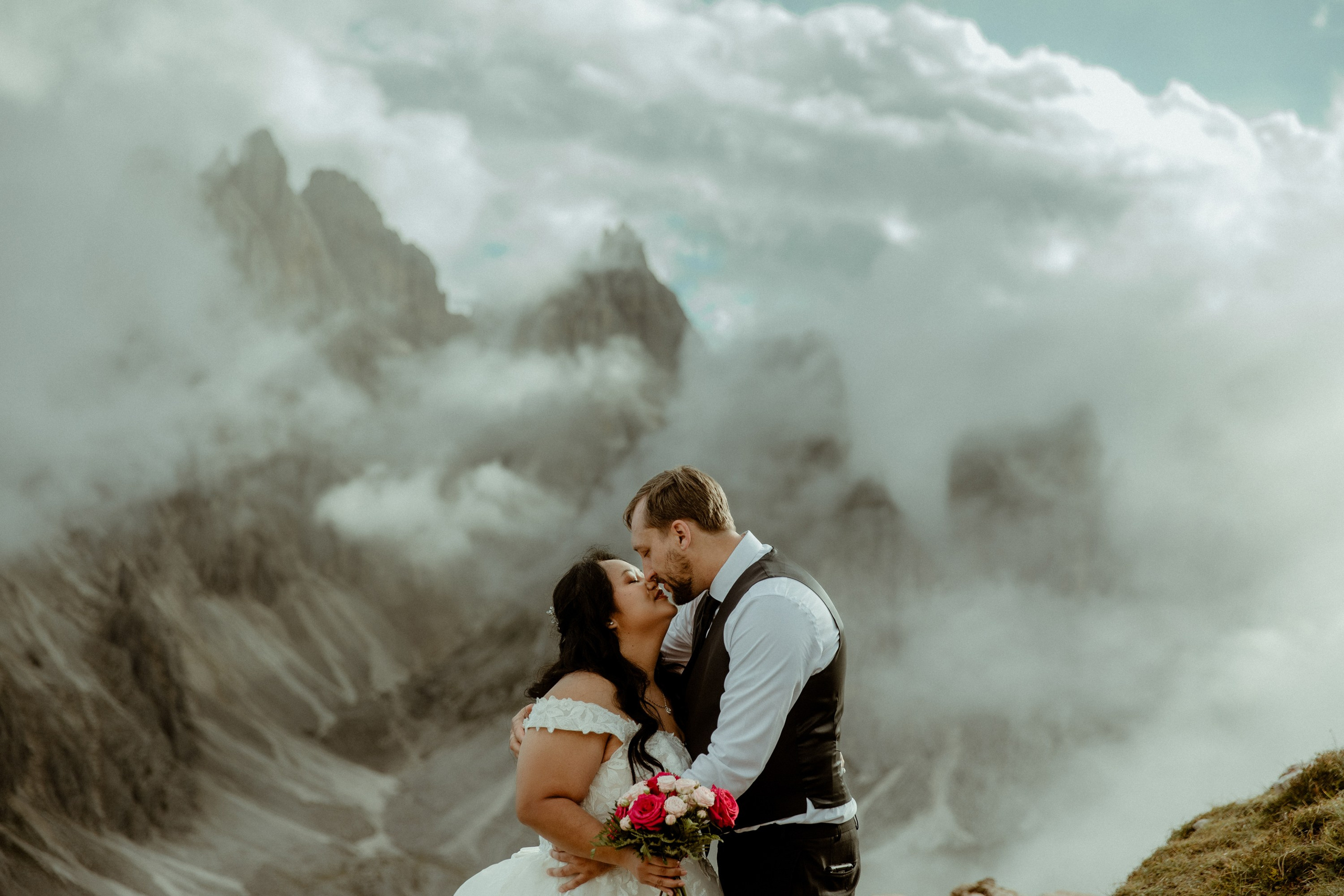 Secret Dolomites elopement at Lago di Braies & Cadini di Misurina | Best place to elope in Italy. Iceland elopement photographer & videographer