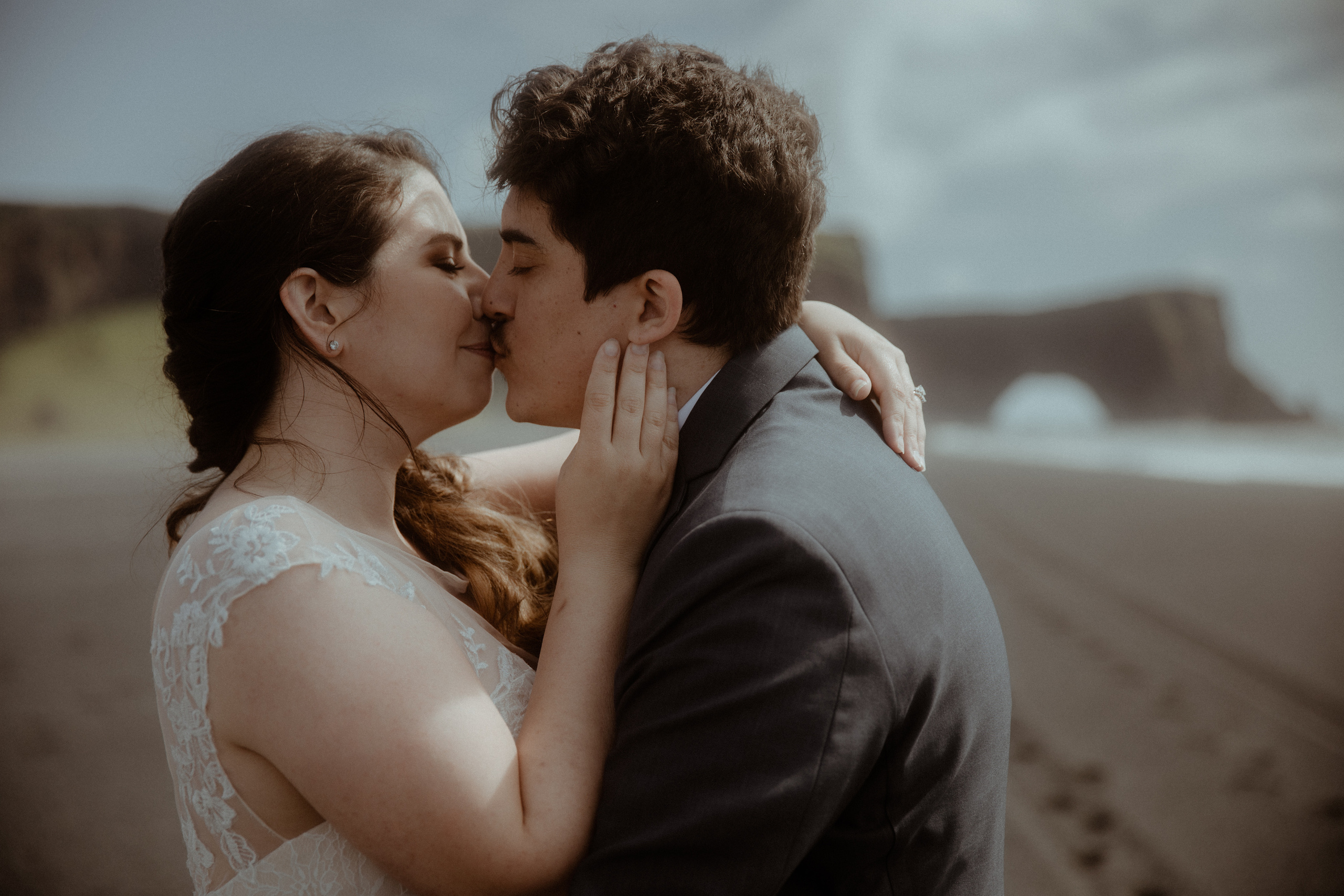 Elopement at Black sand beach in Iceland. Iceland elopement photographer & videographer