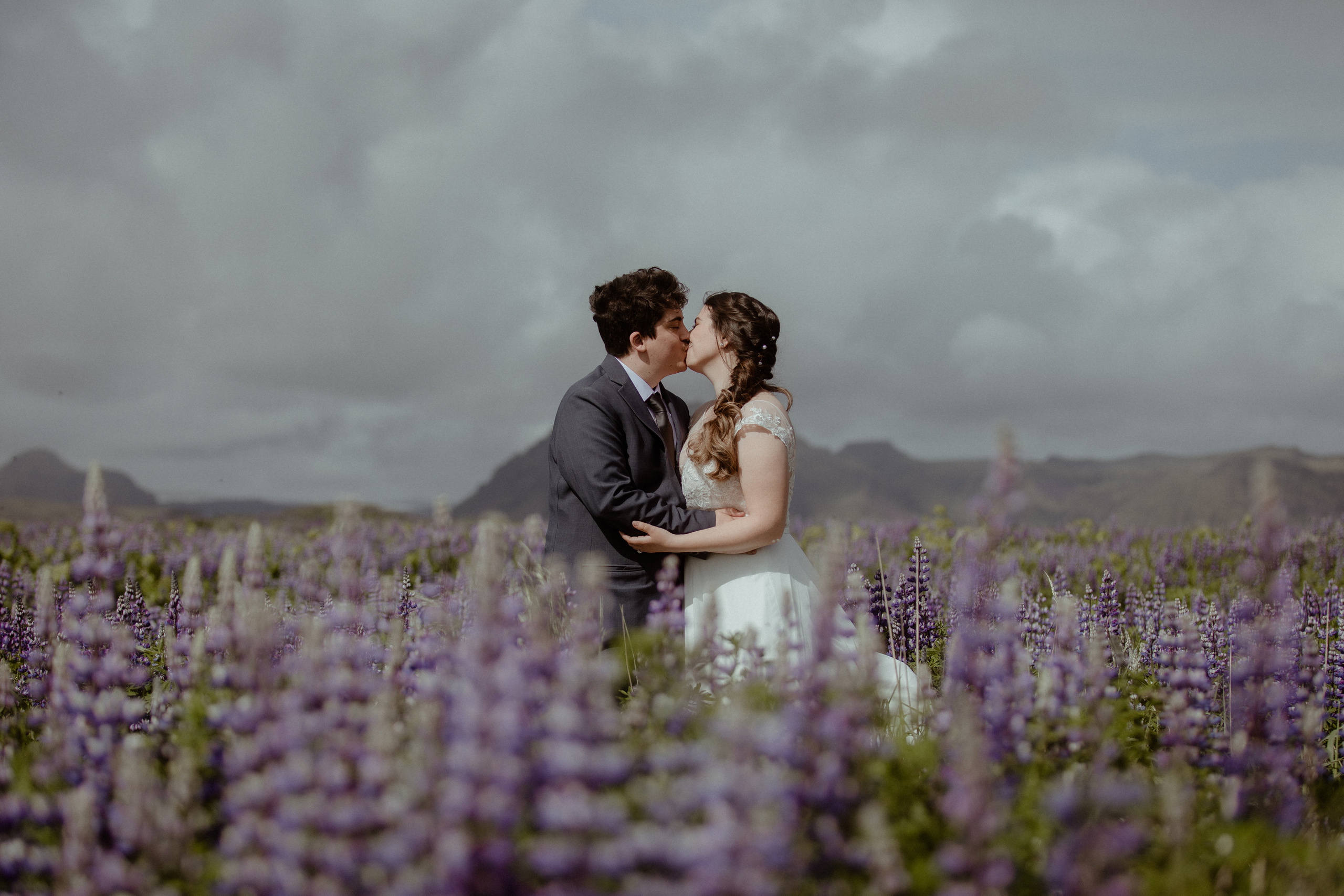 Elopement at Black sand beach in Iceland. Iceland elopement photographer & videographer