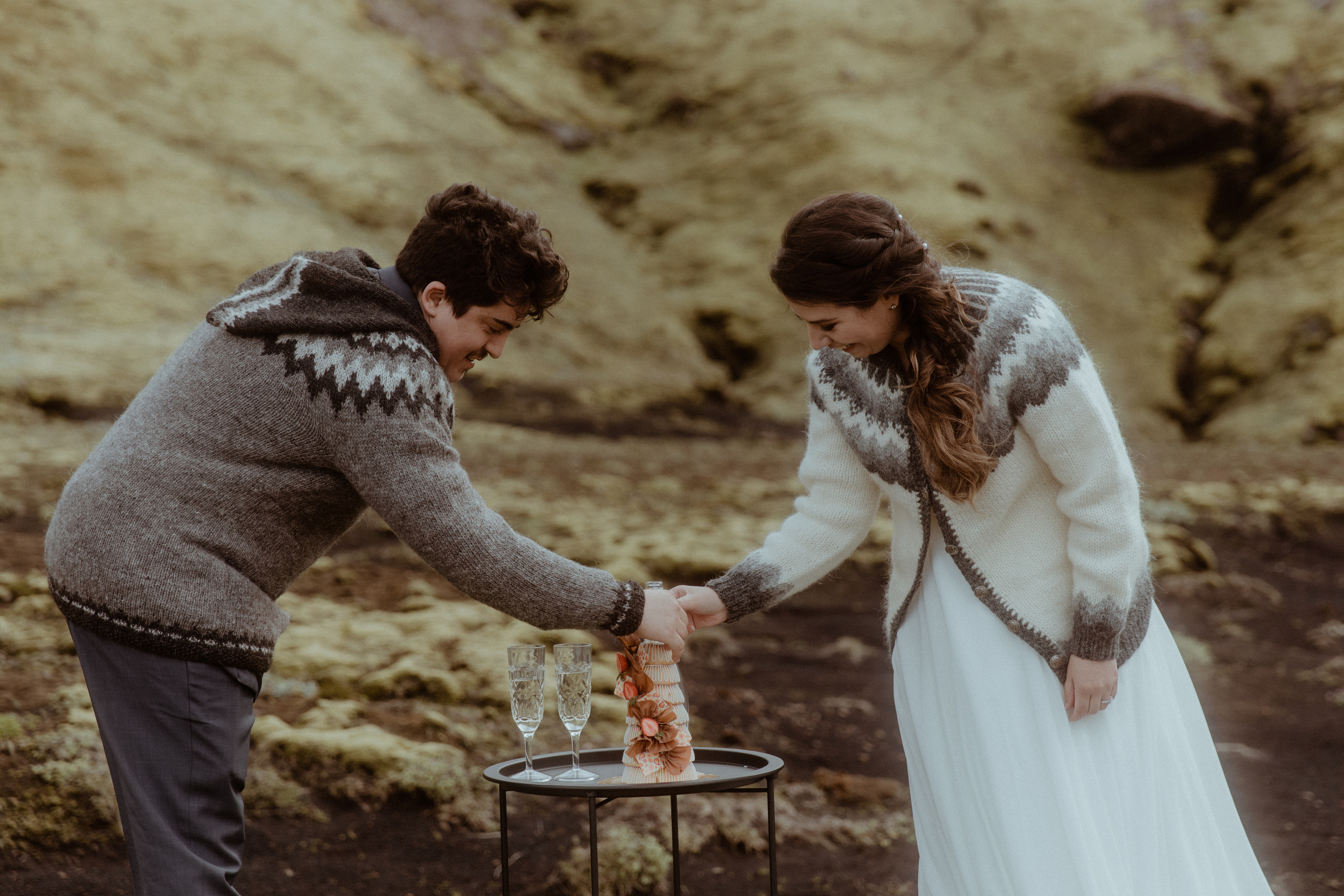 Elopement at Black sand beach in Iceland. Iceland elopement photographer & videographer