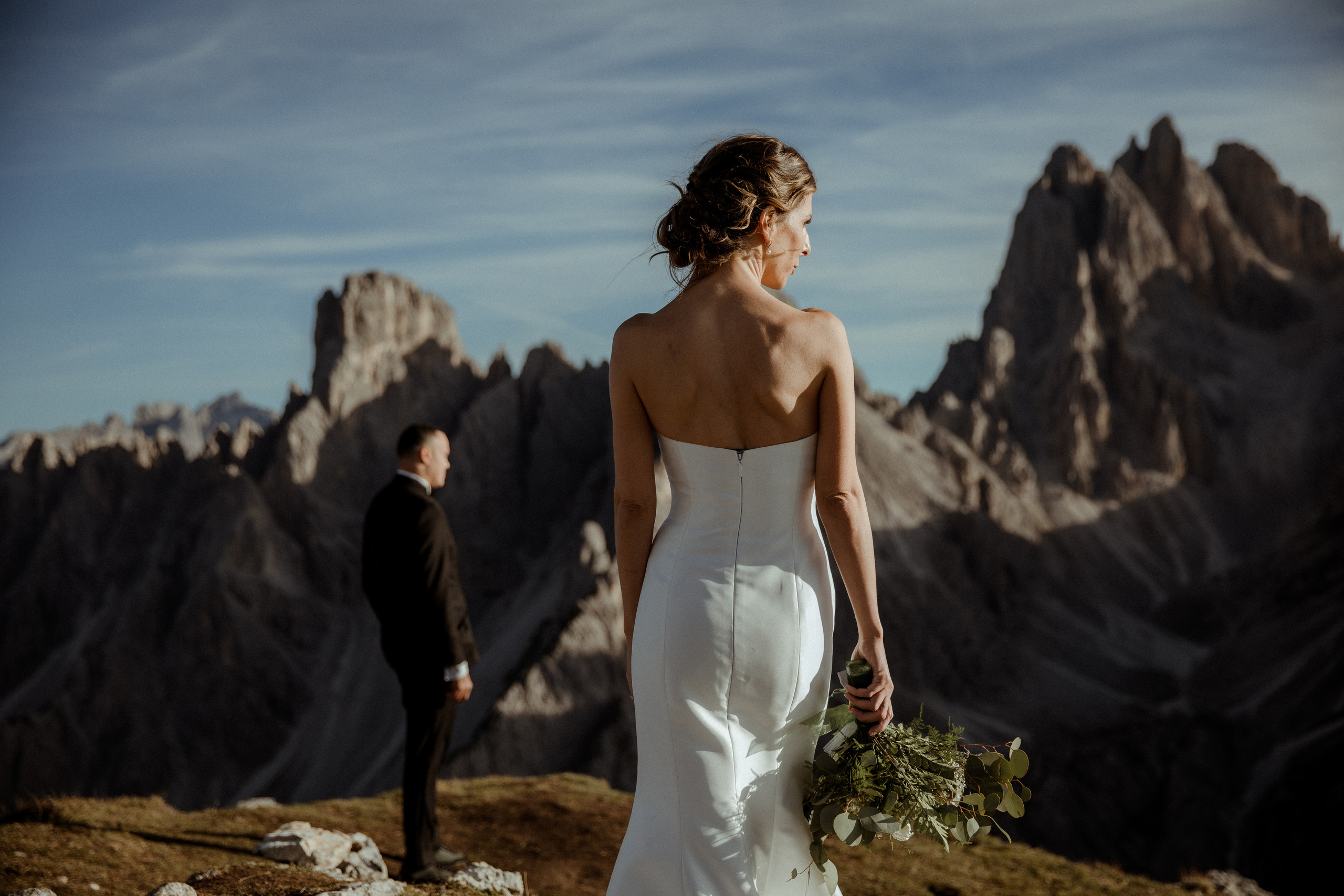 Elopement in Dolomites Lago di Braies. Iceland elopement photographer & videographer