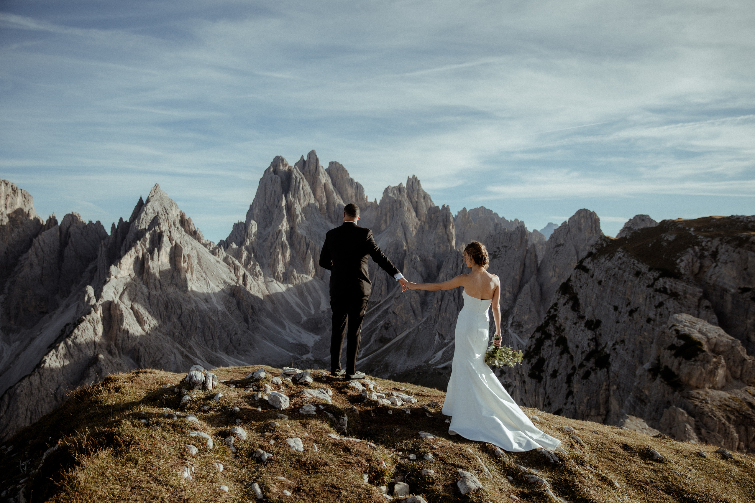 Elopement in Dolomites Lago di Braies. Iceland elopement photographer & videographer