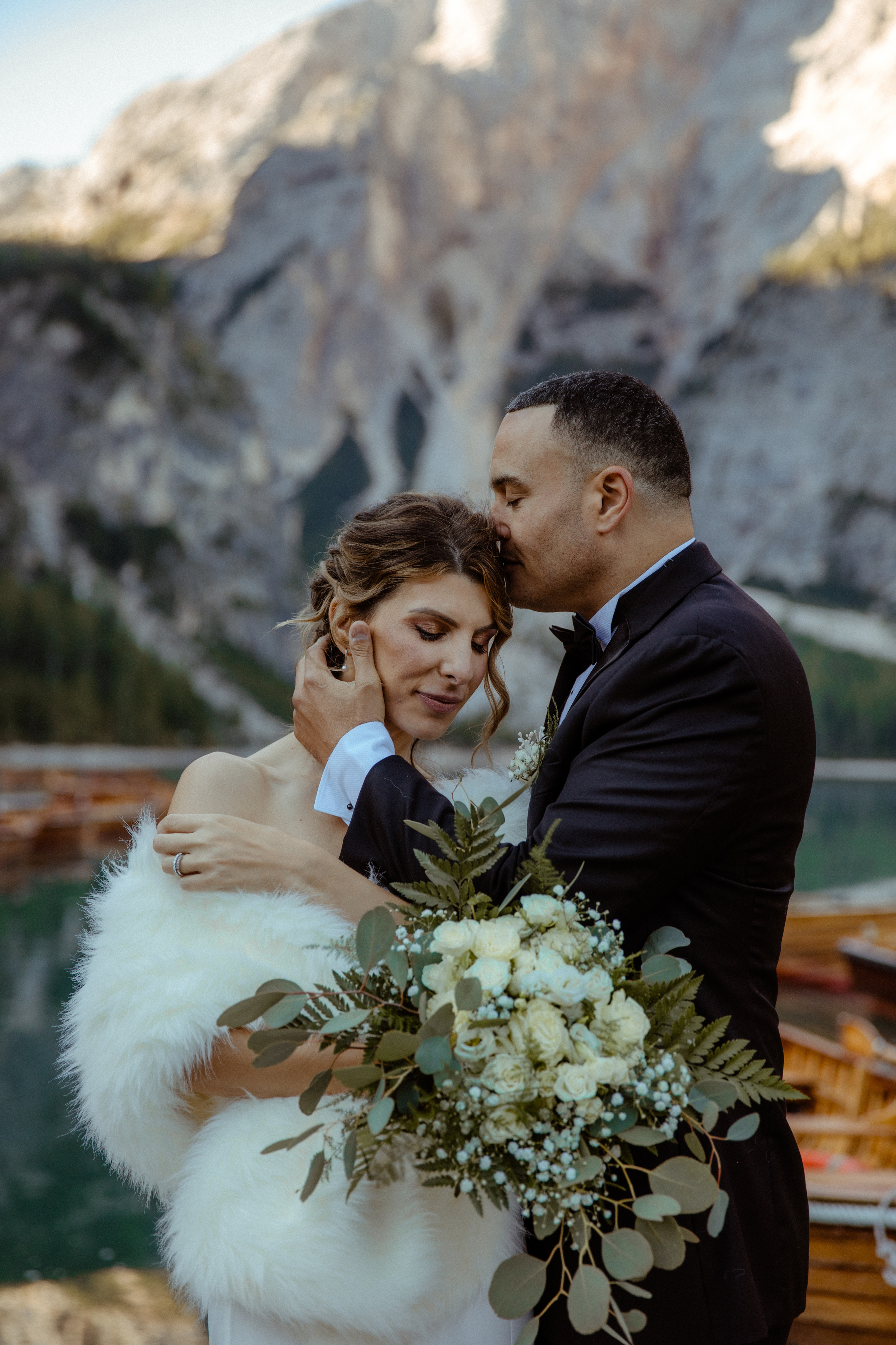 Elopement in Dolomites Lago di Braies. Iceland elopement photographer & videographer