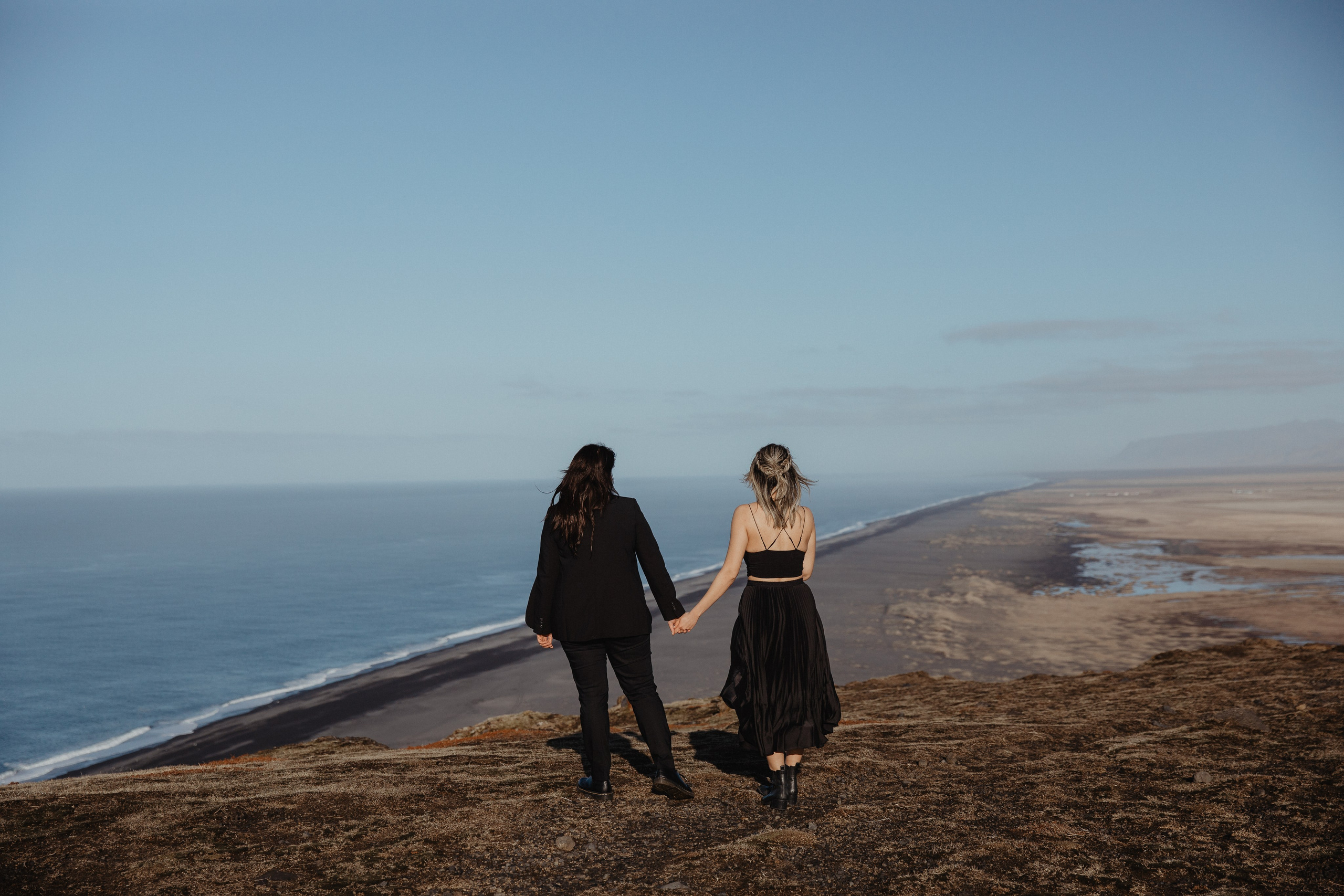 Same Sex Wedding at Iceland Black Sand Beach. Iceland elopement photographer & videographer
