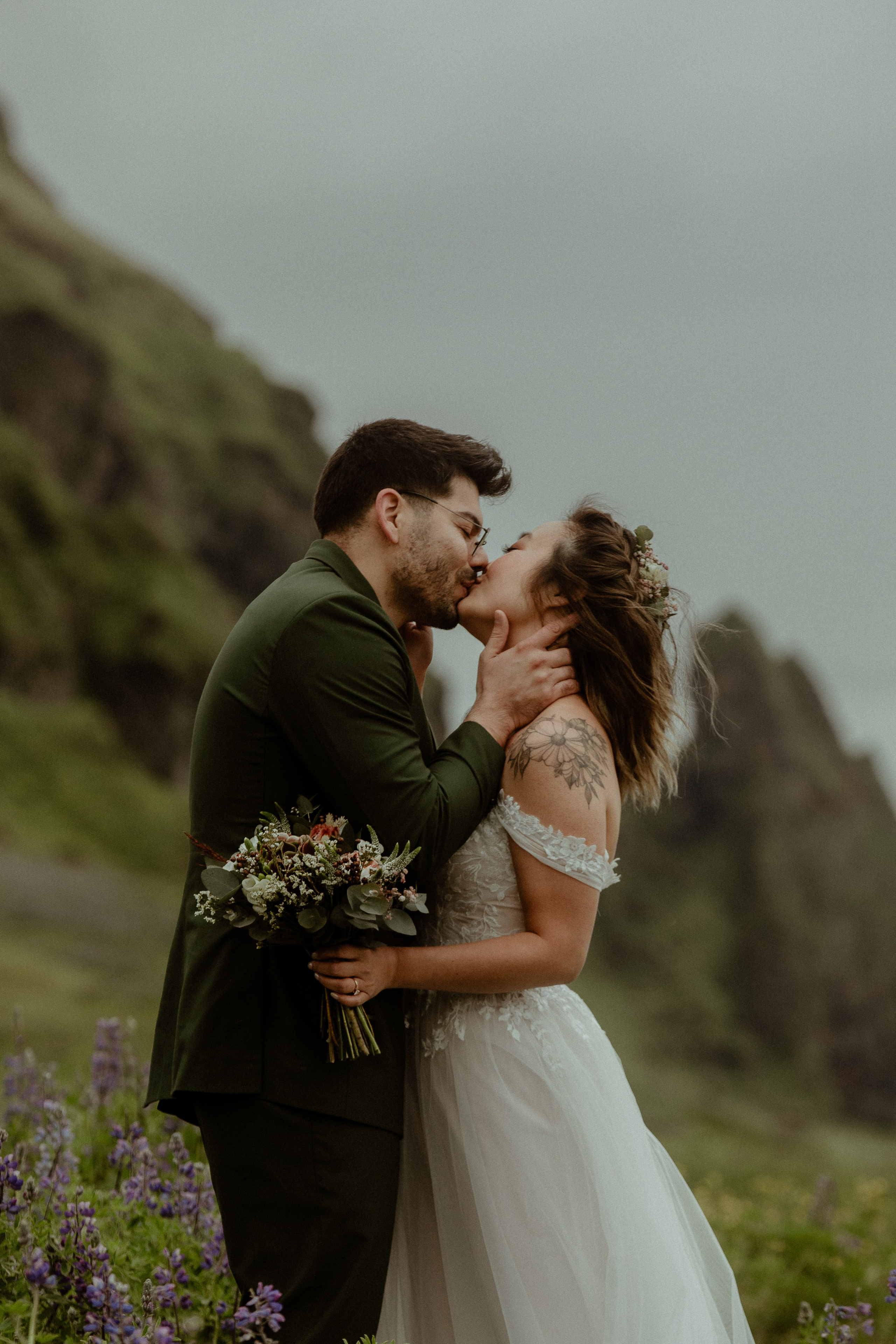 Elopement at Kvernufoss Waterfall. Iceland elopement photographer & videographer