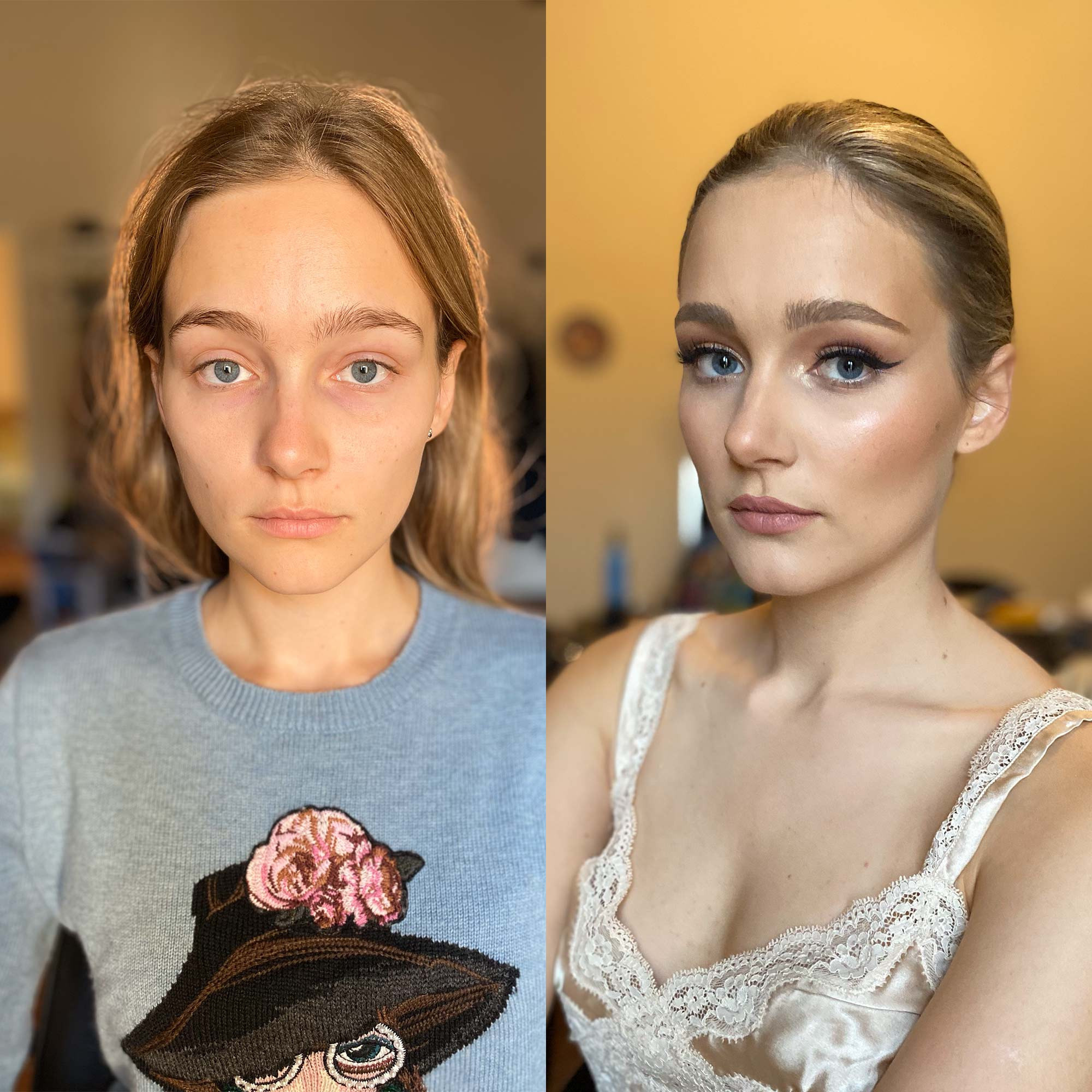 elegant makeup with eyeliner and false eyelashes in vatican