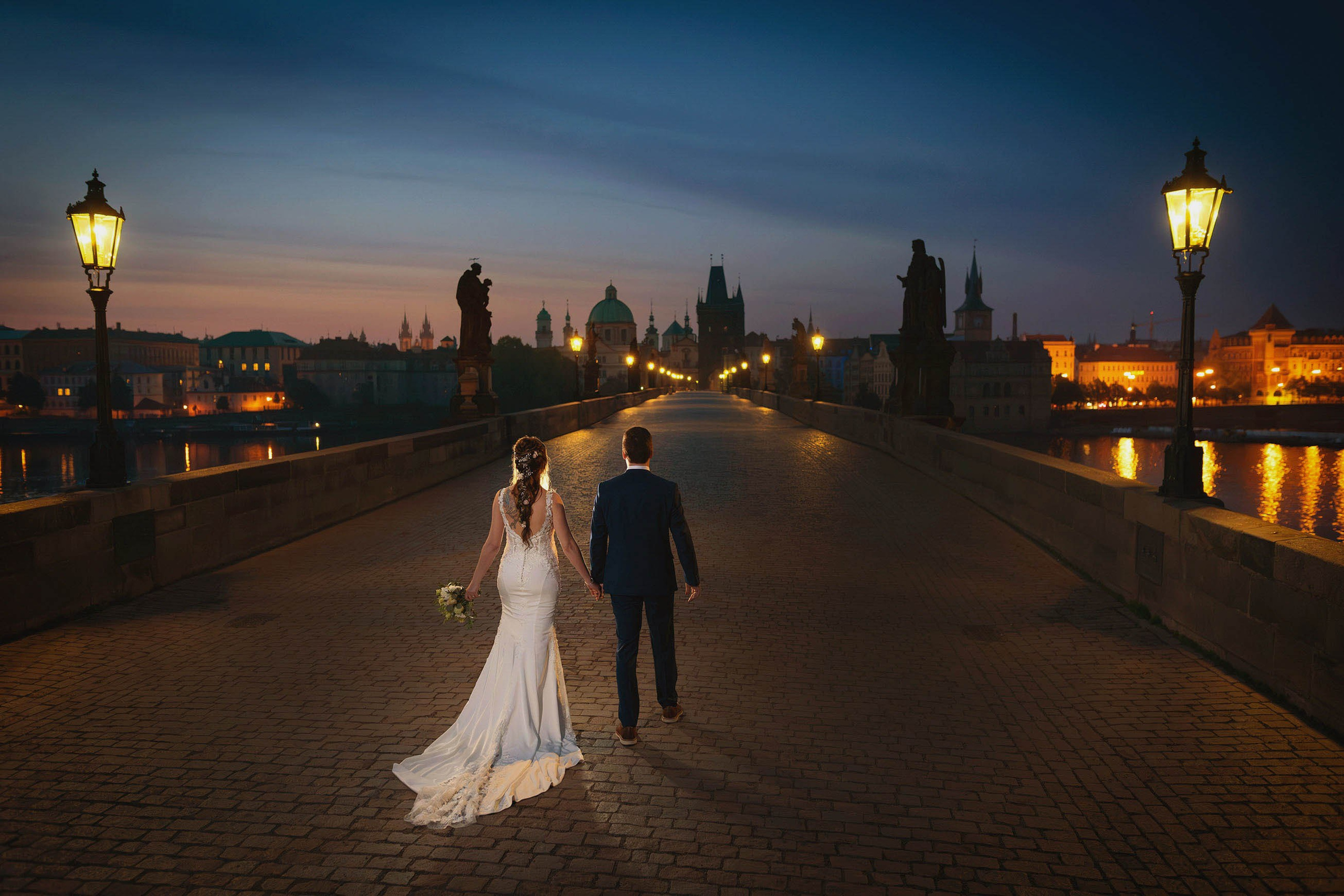 Romantic Night-Time Couples Sessions in Prague | Cinematic Night Photography