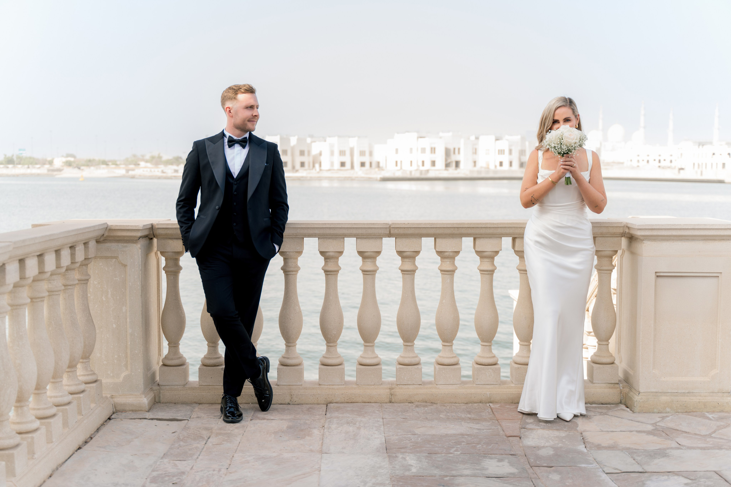 Pre-wedding photoshoot in Abu Dhabi warm evening light