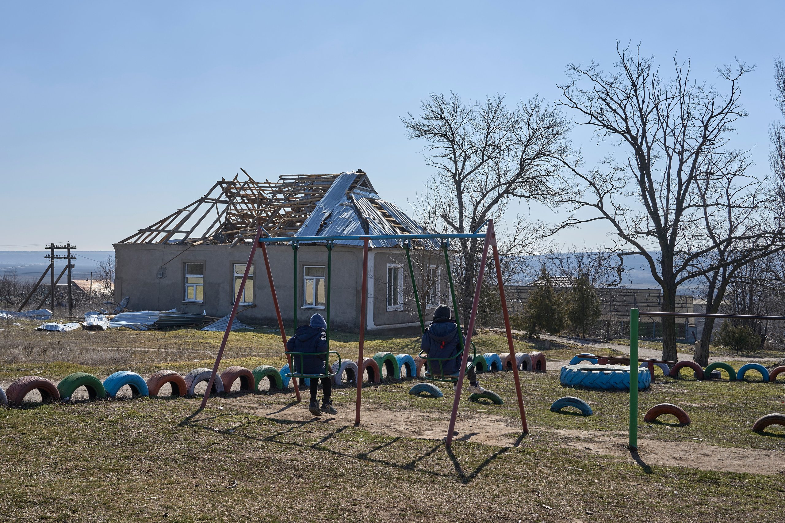 Bombed children's library and medical of Voznesensk.