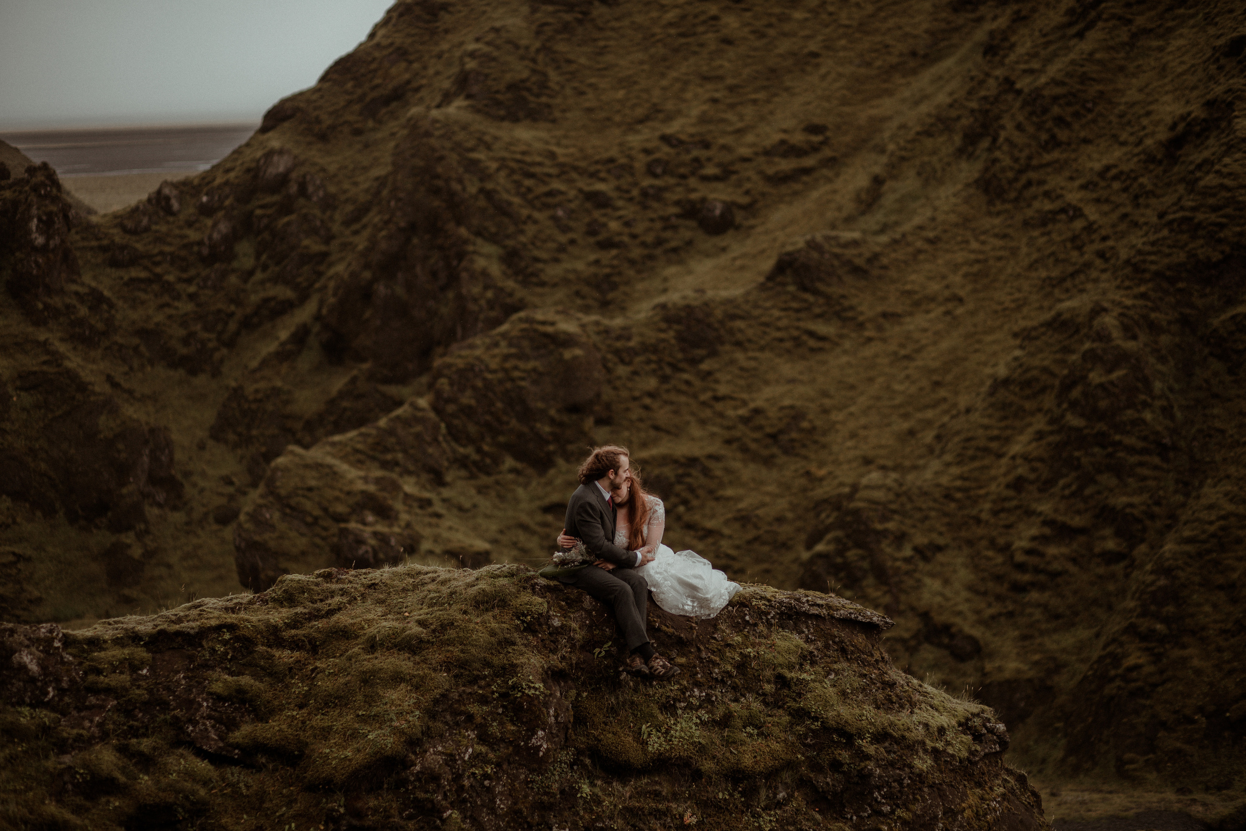 Ceremony at secret waterfall Iceland. Iceland elopement photographer & videographer