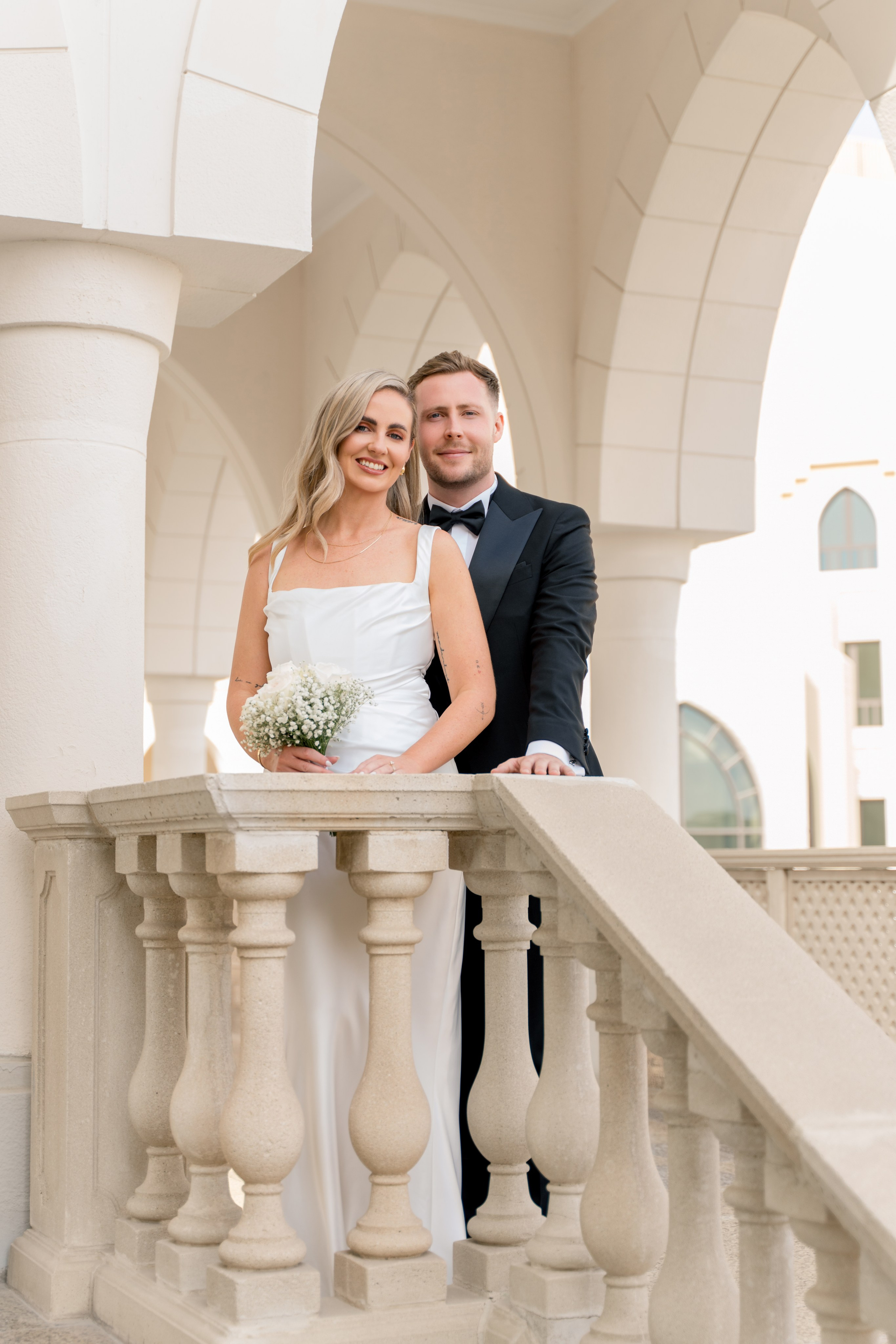 Pre-wedding photography in Abu Dhabi with soft sunset light