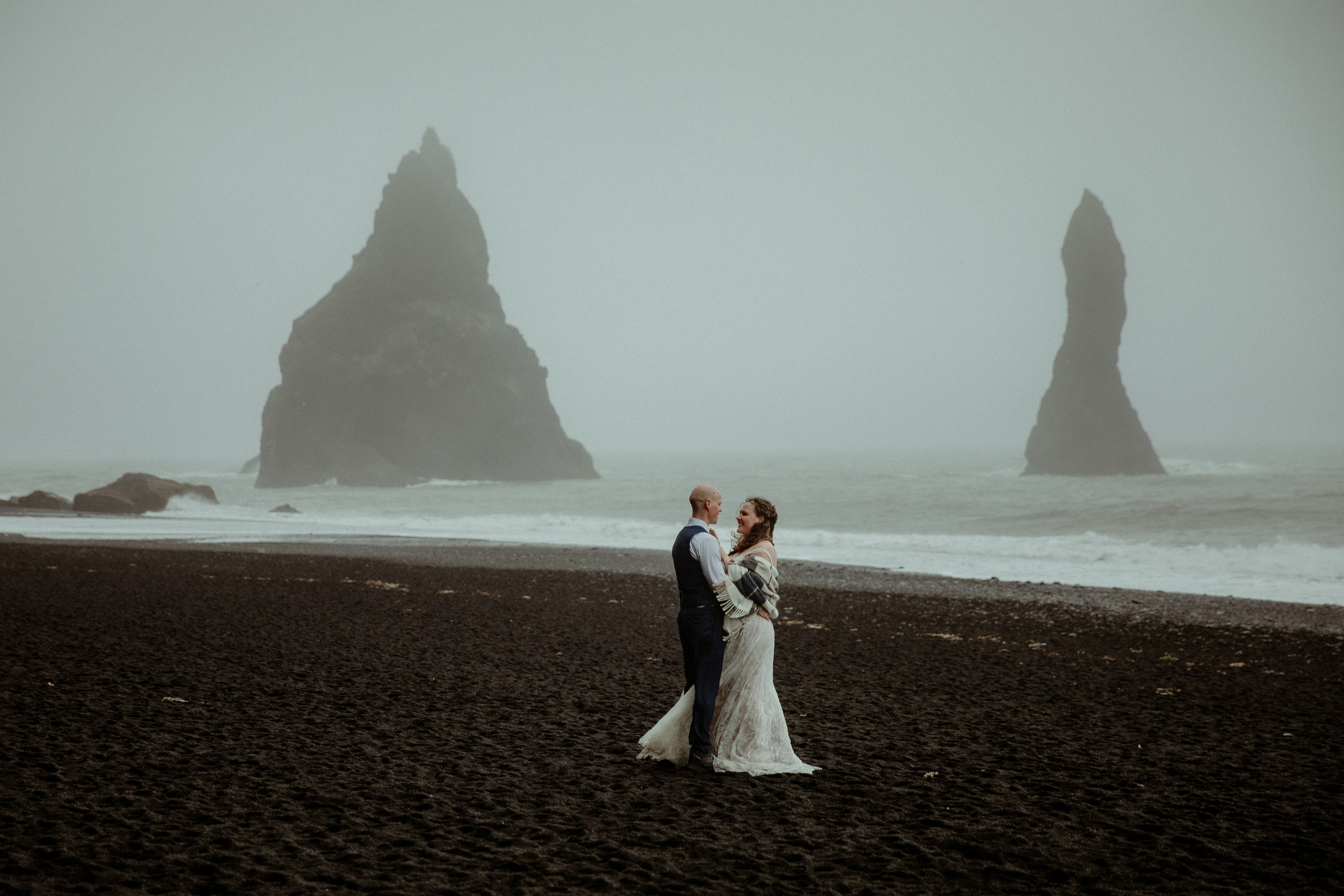 Iceland Elopement at Black Sand Beach. Iceland elopement photographer & videographer