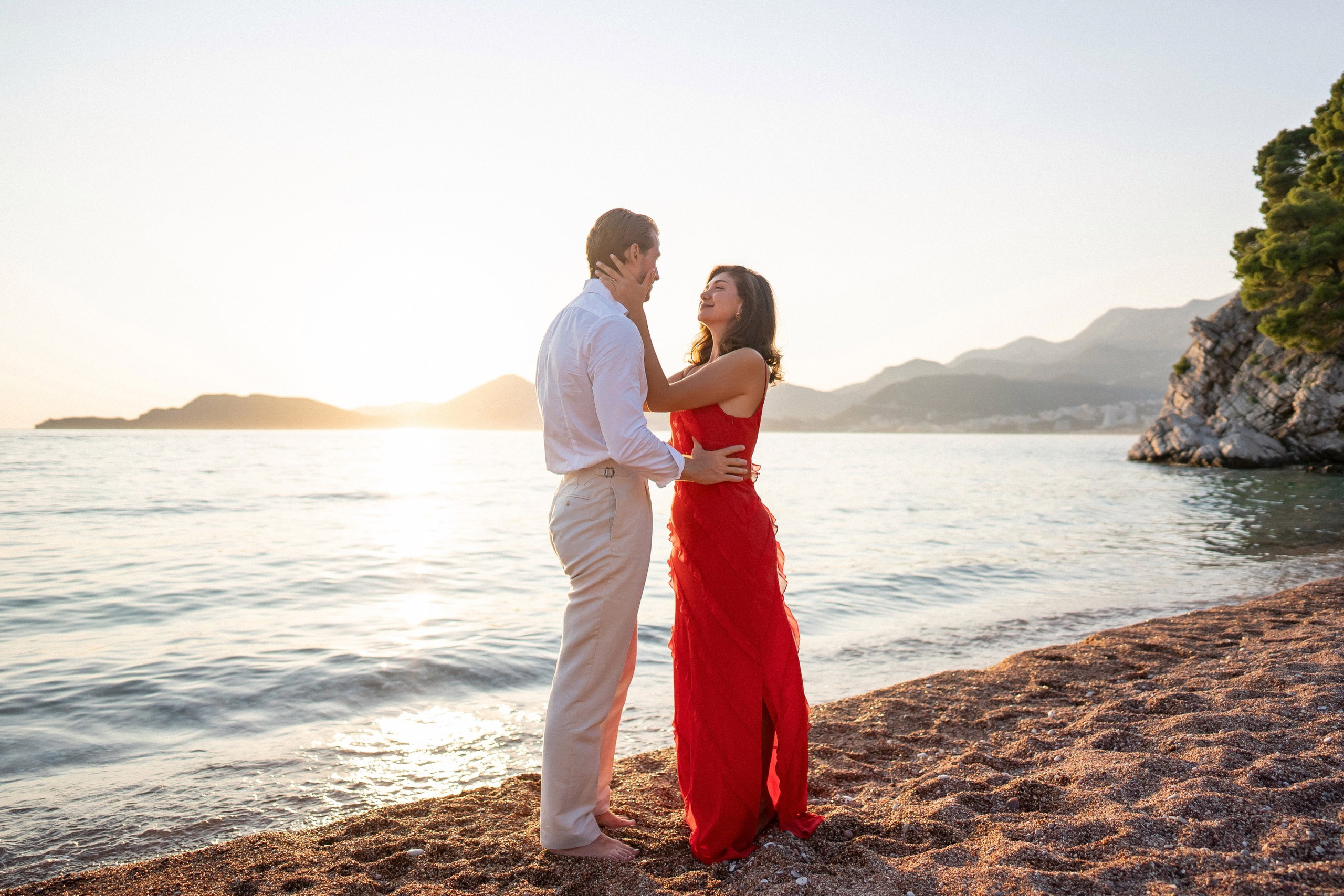 Fotoshoot i Miločer-parken ved Sveti Stefan, Montenegro