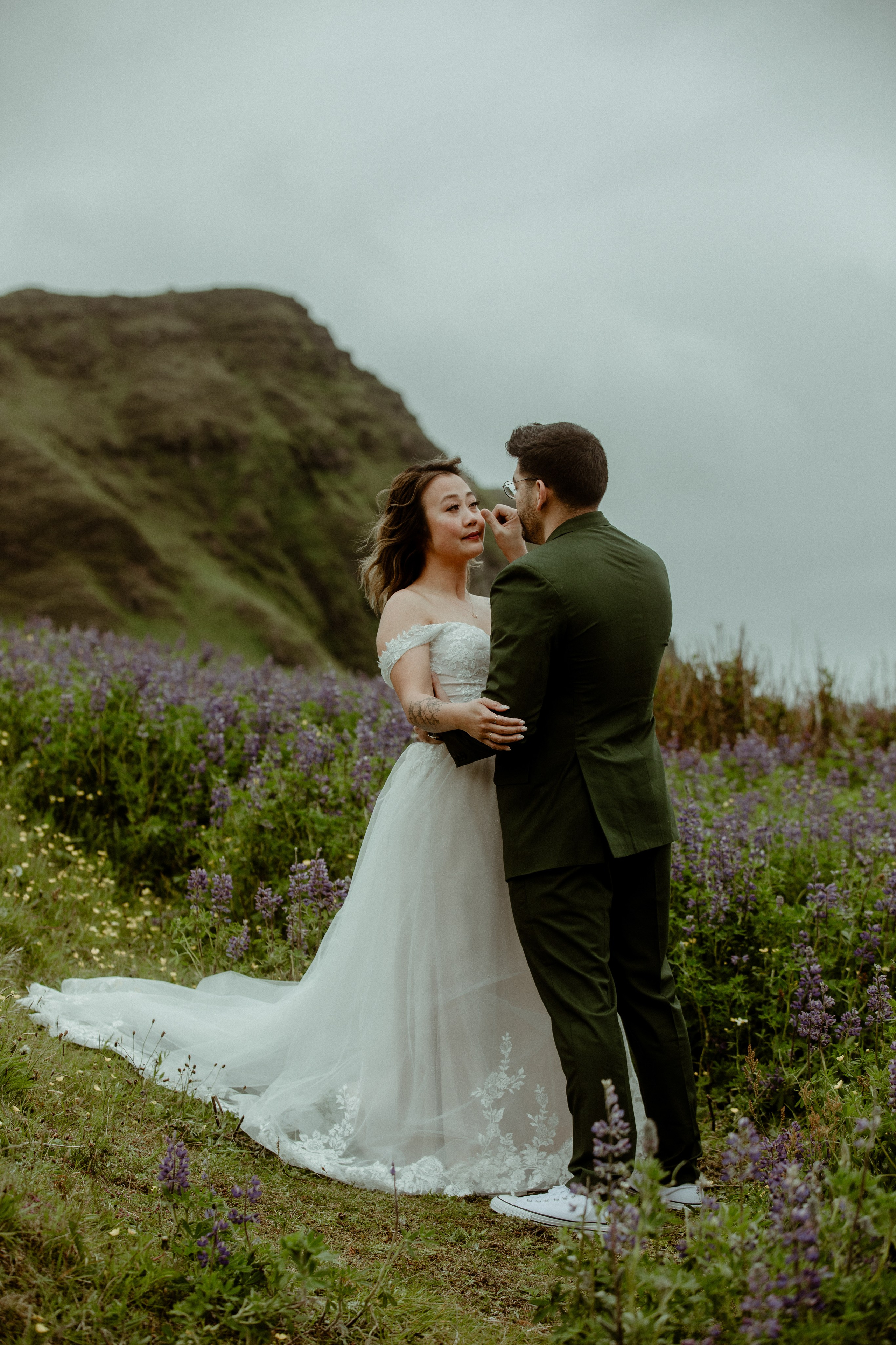 Elopement at Kvernufoss Waterfall. Iceland elopement photographer & videographer