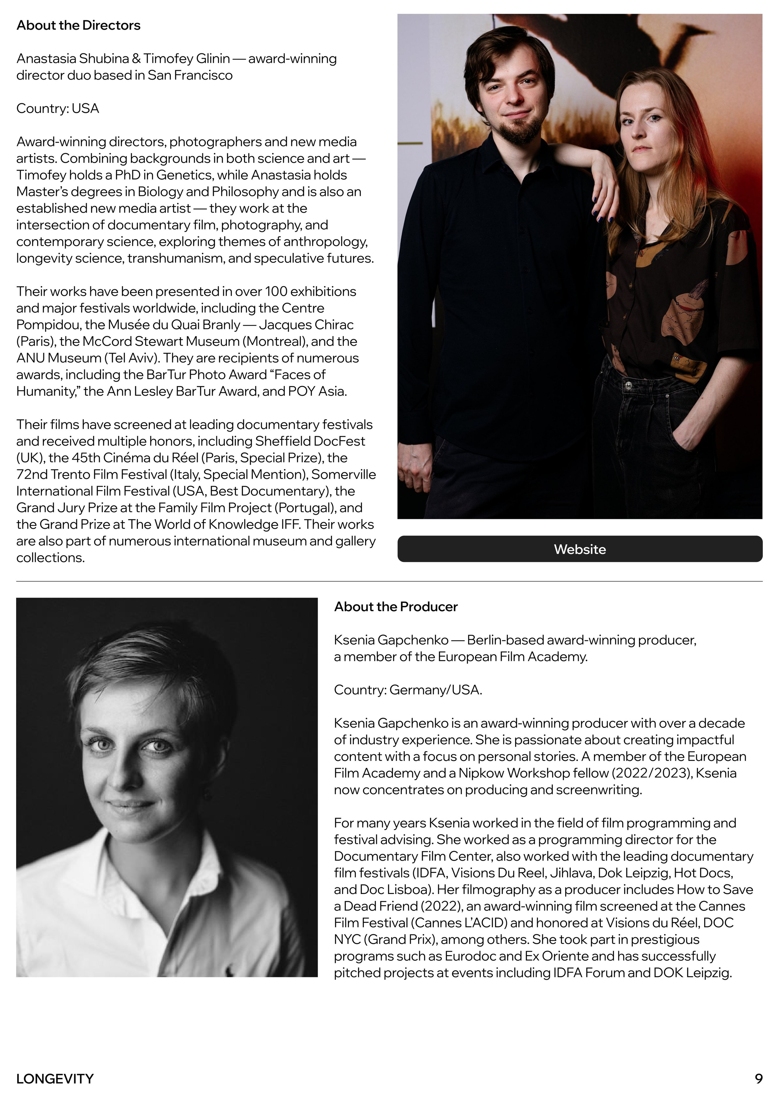 Longevity. GLISH ART — Timofey Glinin & Anastasia Shubina