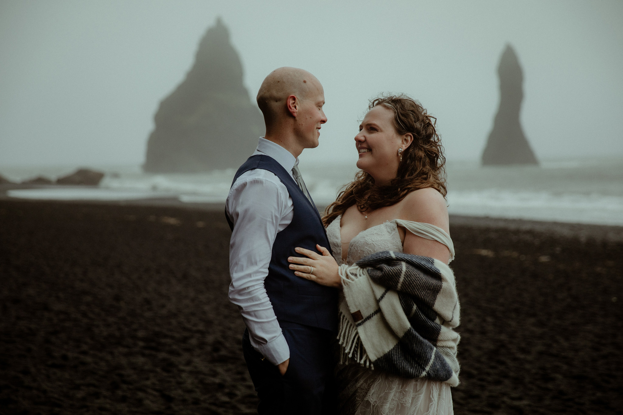 Iceland Elopement at Black Sand Beach. Iceland elopement photographer & videographer