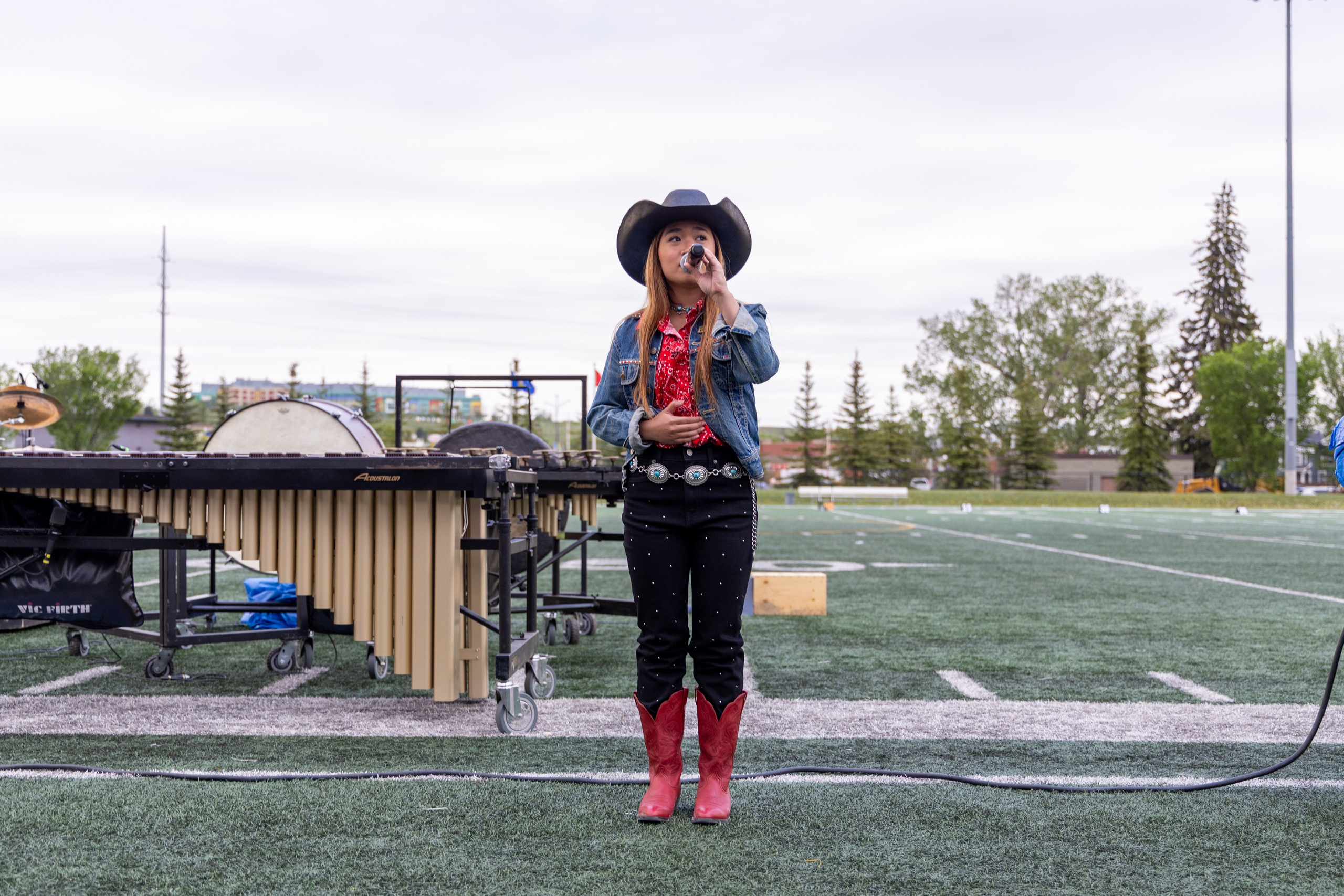 Young Singer Performs Canadian Anthem at Calgary Marching Showband Association Event