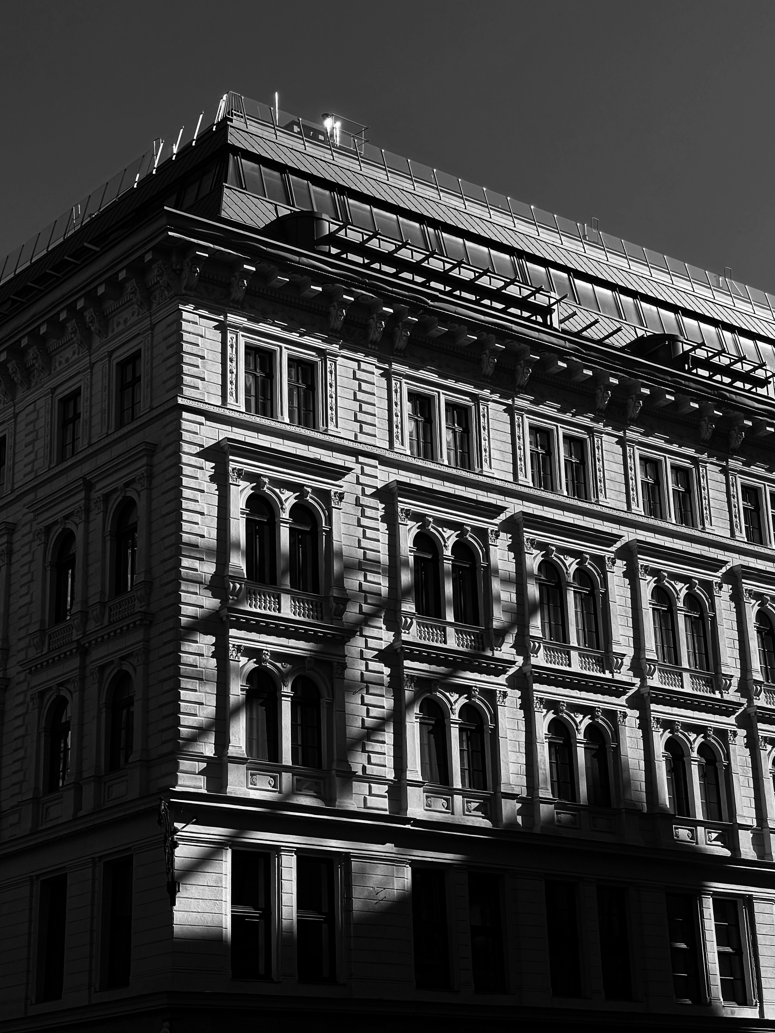 shadows on the building