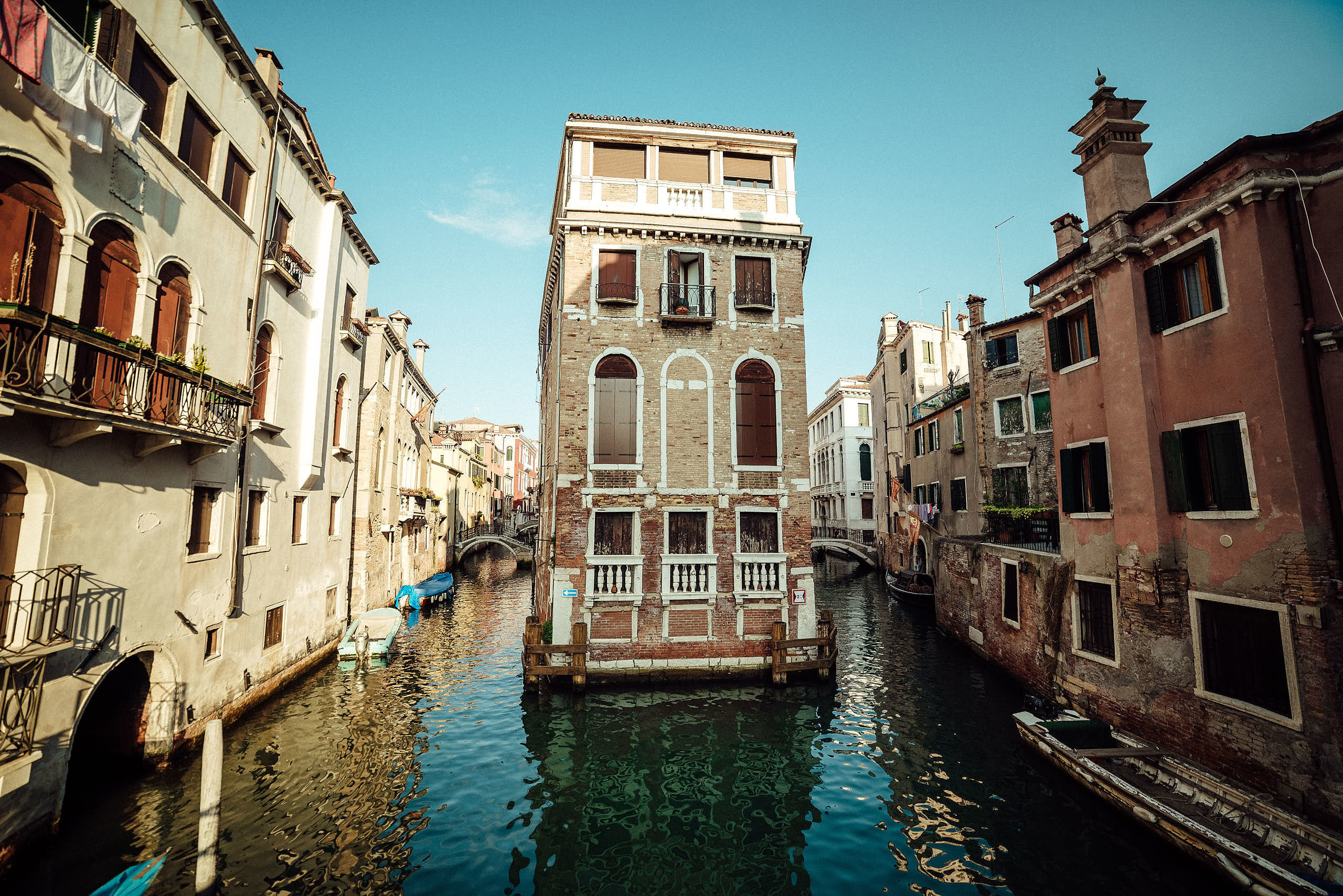 venice canal on sunset