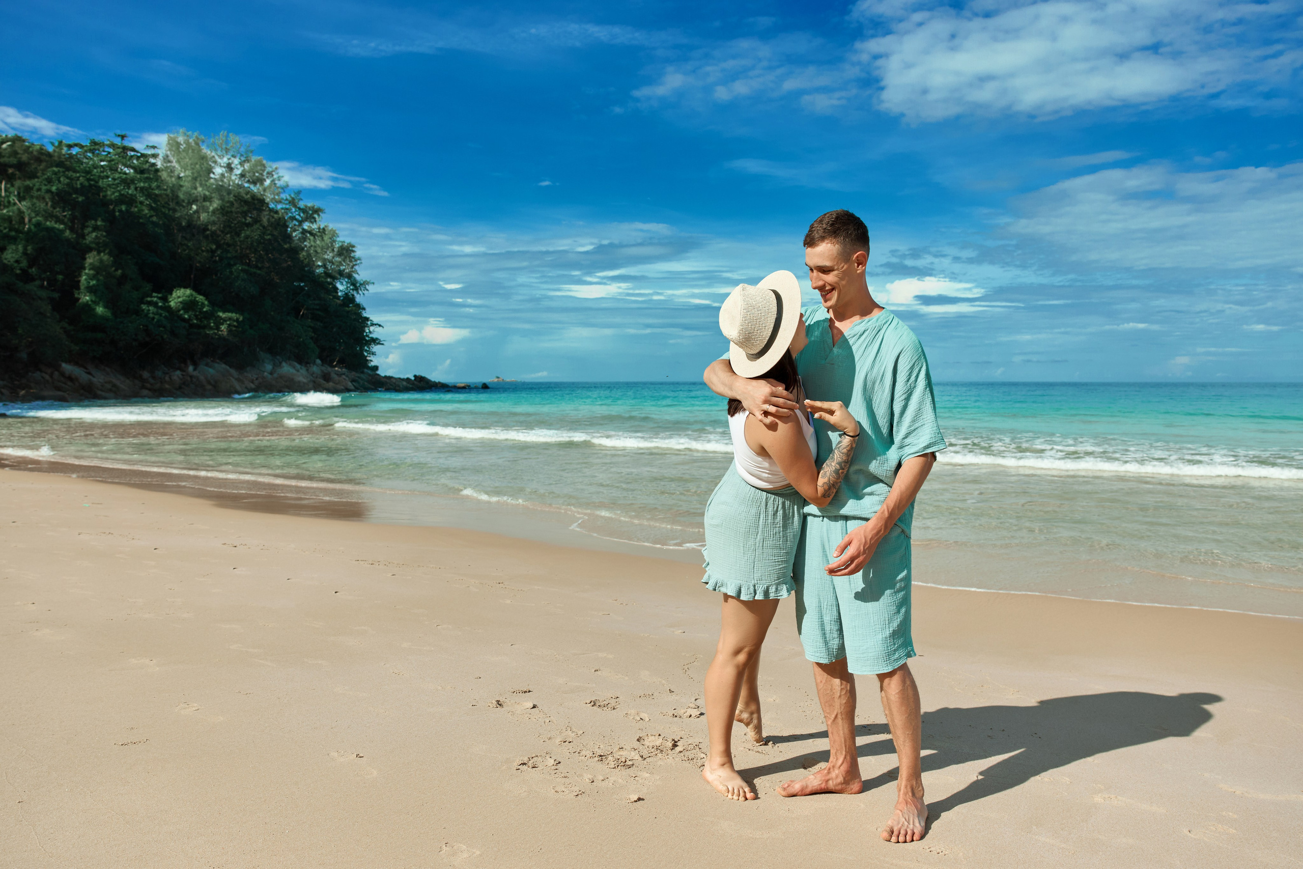 Phuket couple photoshoot by the ocean water — Naithon Beach Thailand