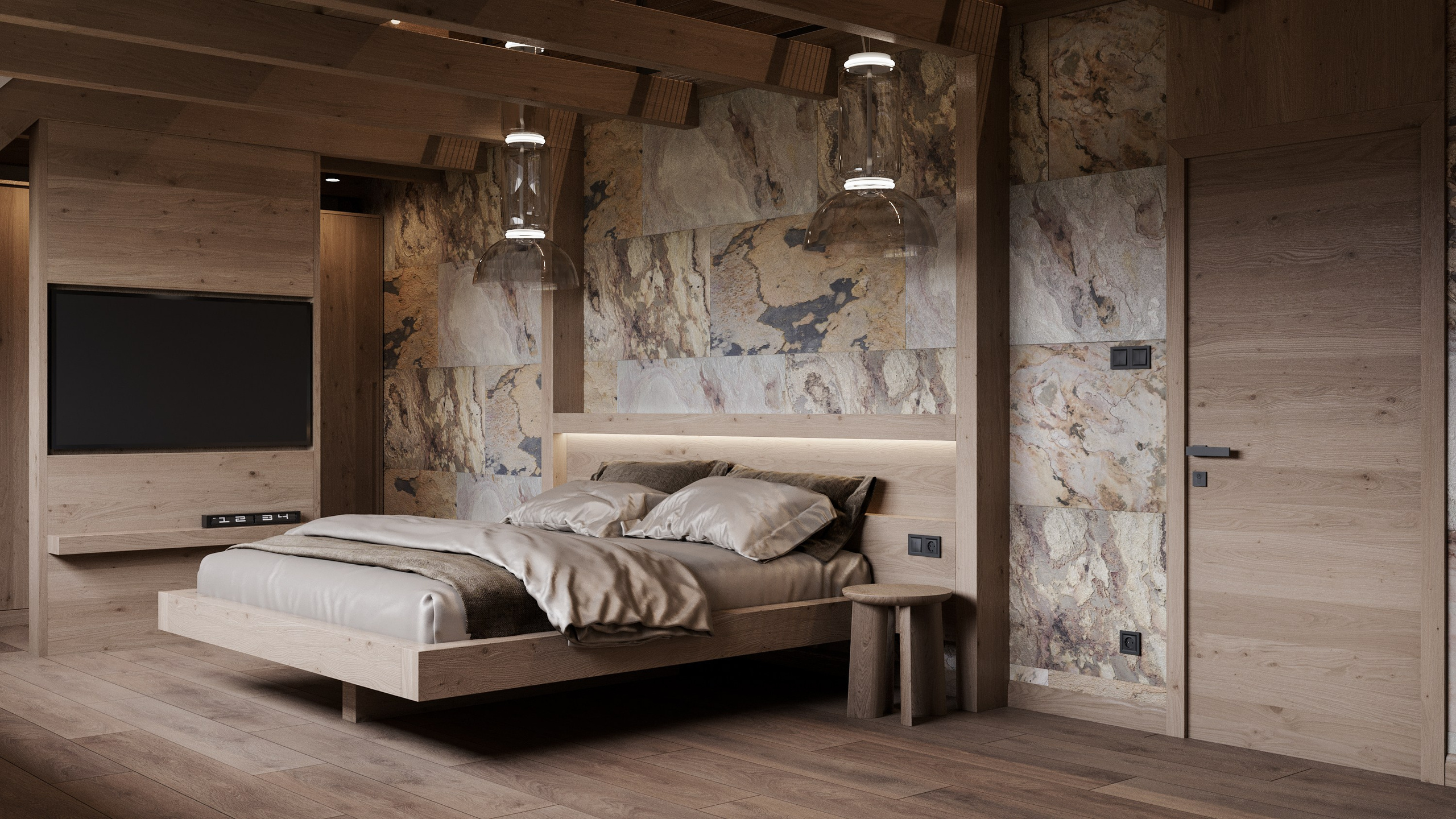 HOTELOVÝ POKOJ č.2 V HORSKÉ CHATĚ. Filipenka architects