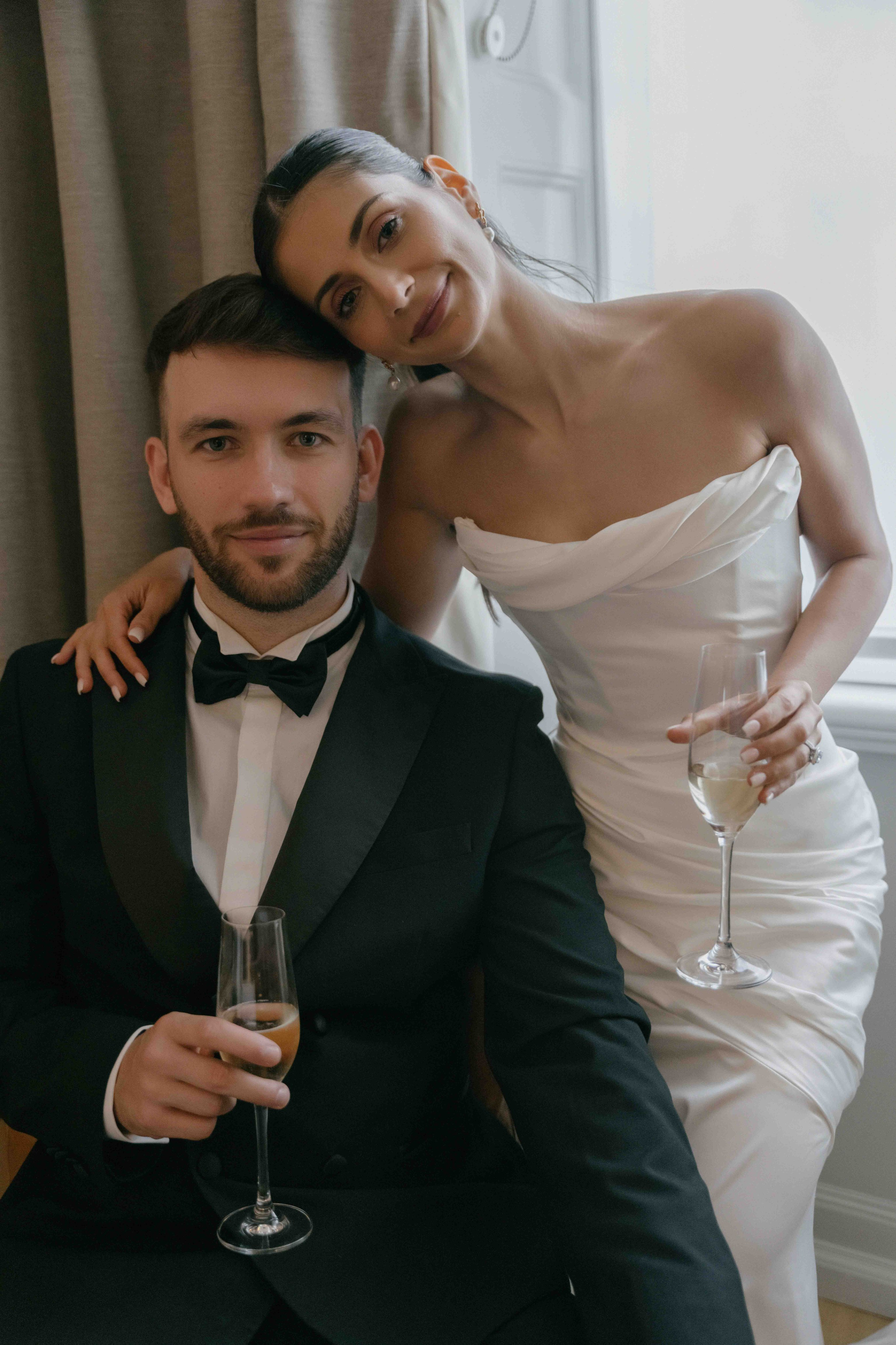 close up wedding portrait London bride and groom emotional connection intimate candid photography Marylebone Town Hall UK