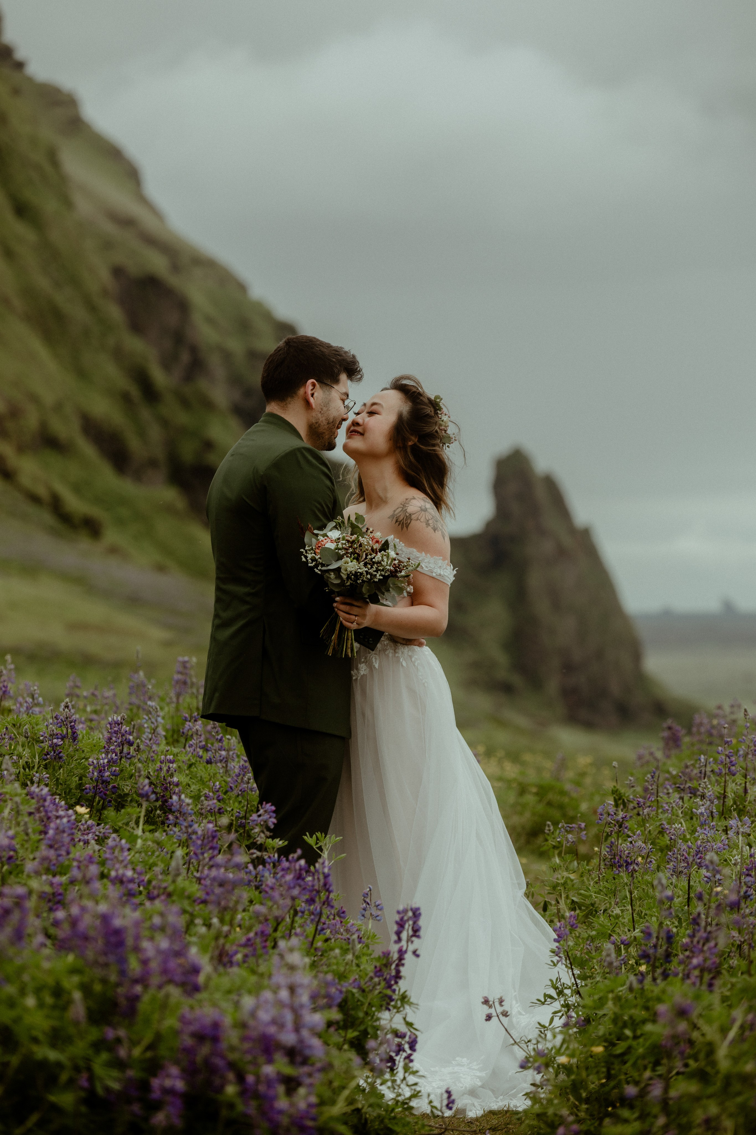 Elopement at Kvernufoss Waterfall. Iceland elopement photographer & videographer