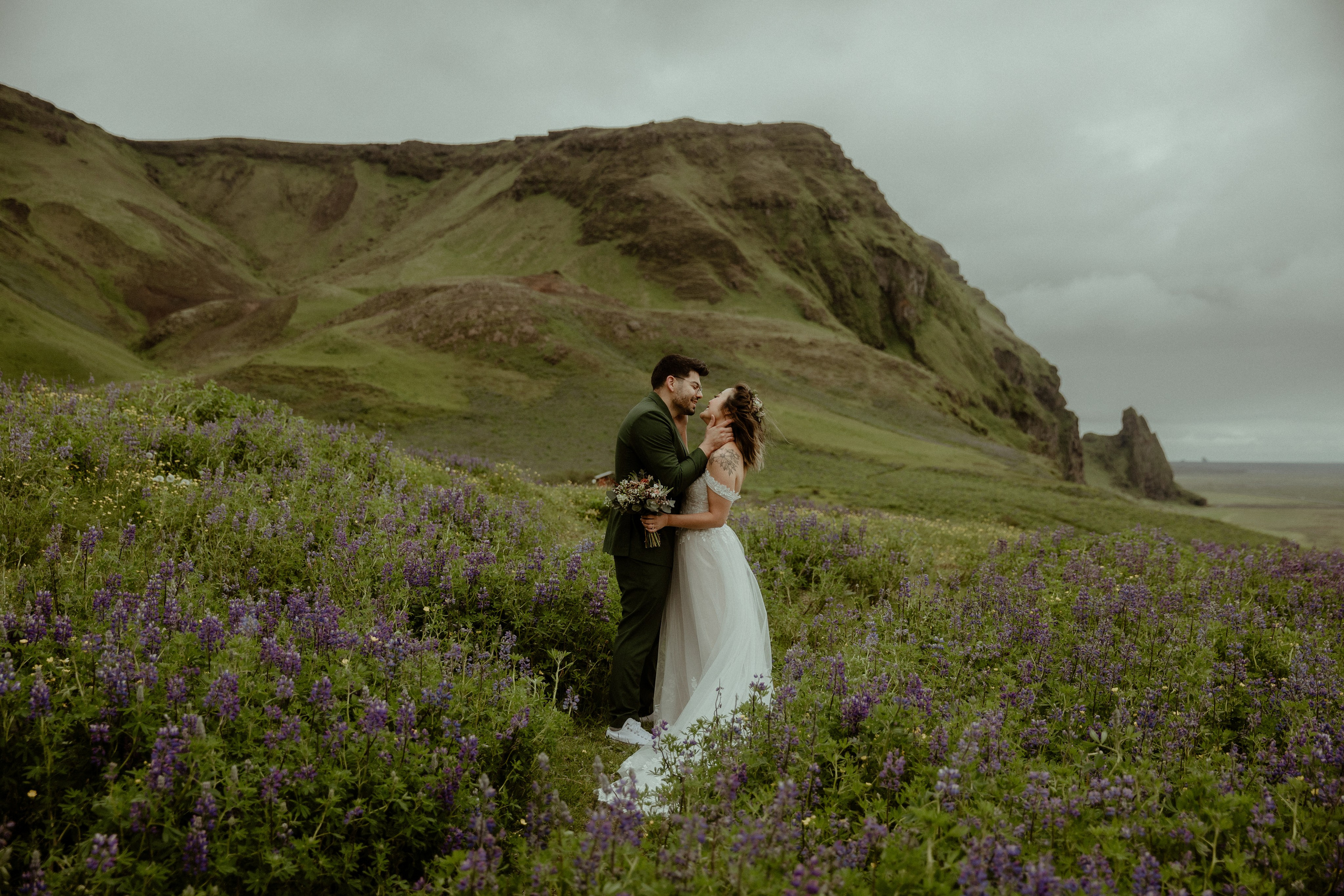Elopement at Kvernufoss Waterfall. Iceland elopement photographer & videographer