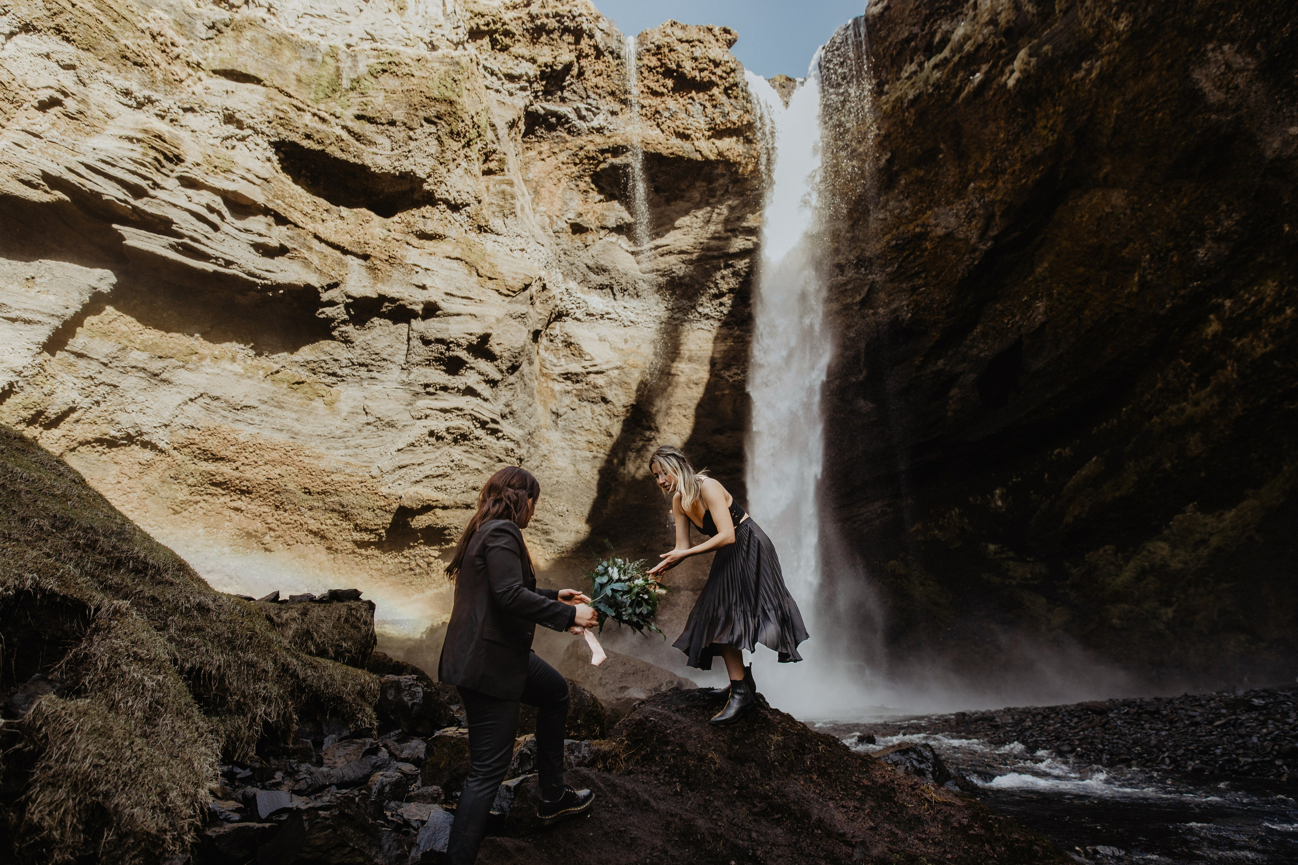 Same Sex Wedding at Iceland Black Sand Beach. Iceland elopement photographer & videographer