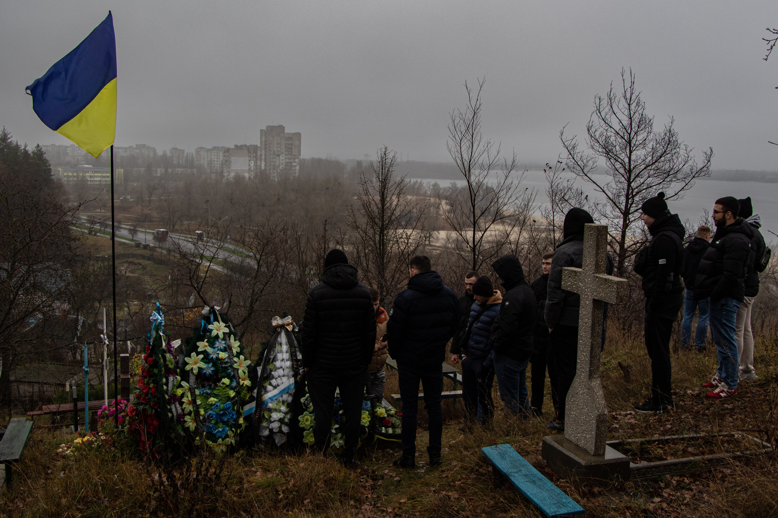 Enterrement d'un membre des hooligans Dynamo Kyiv : North Company.
