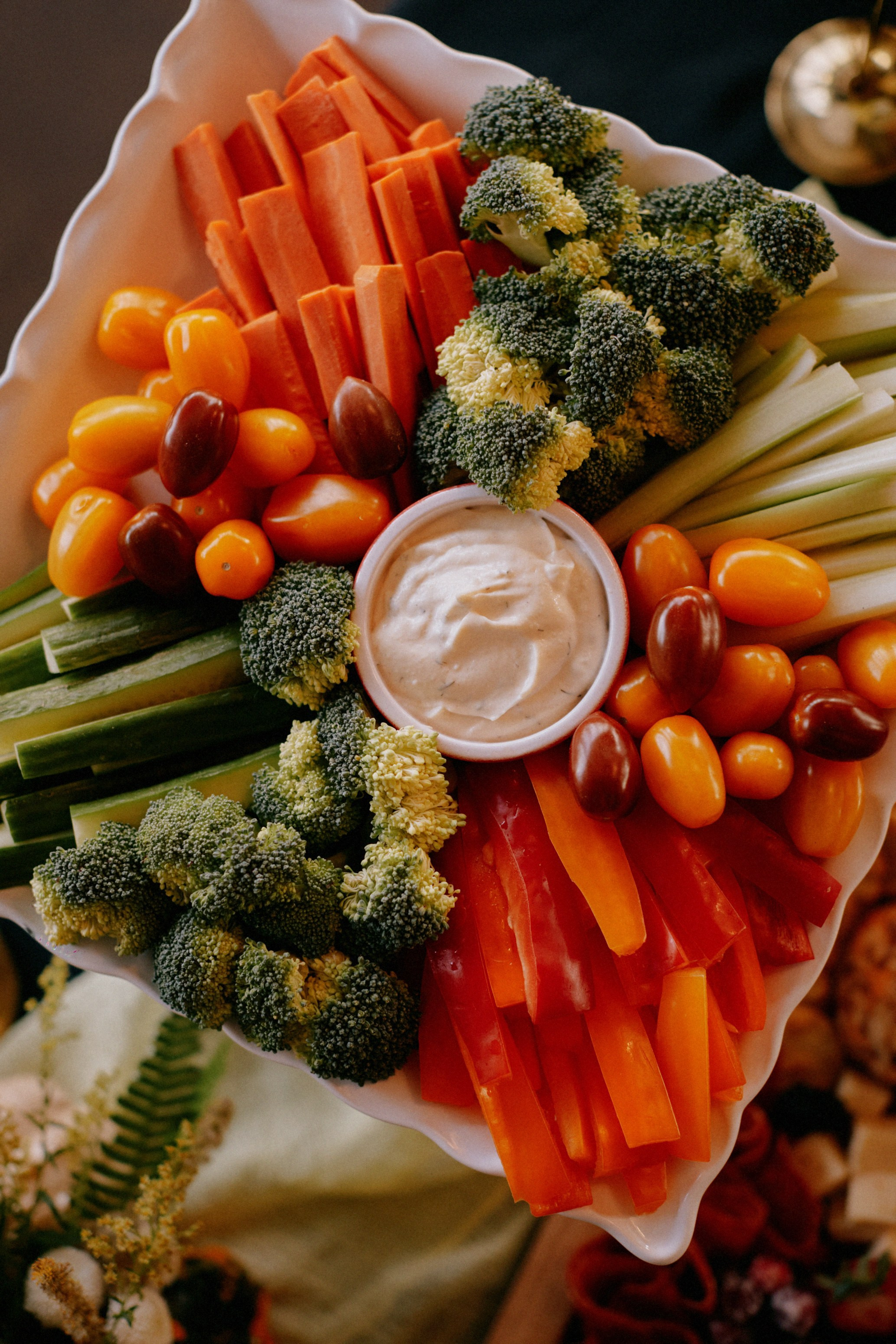 Vegetable platter with dip at the PayTech Women Vancouver networking reception