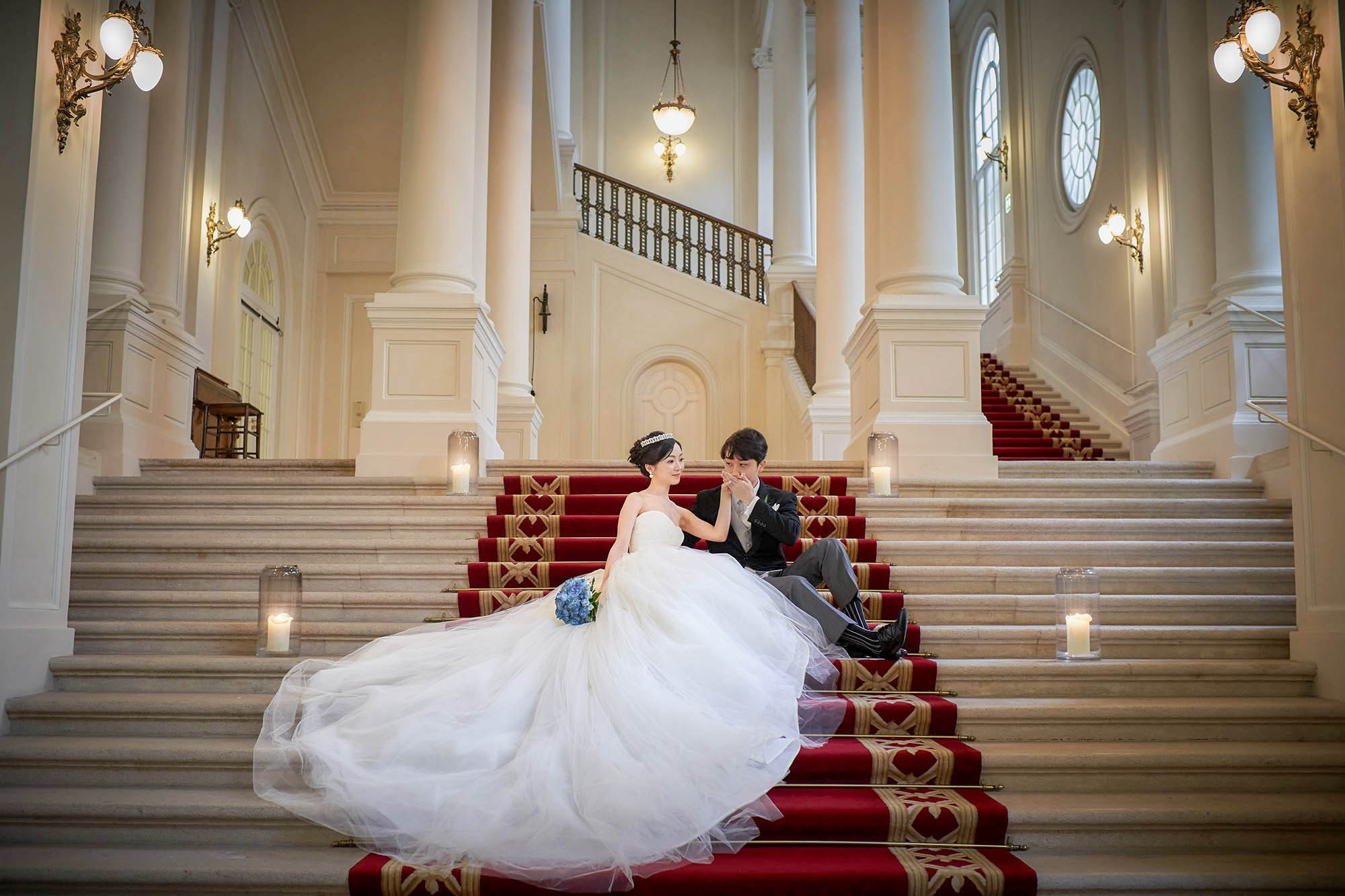 The groom joins his bride for a few less-than formal portraits.