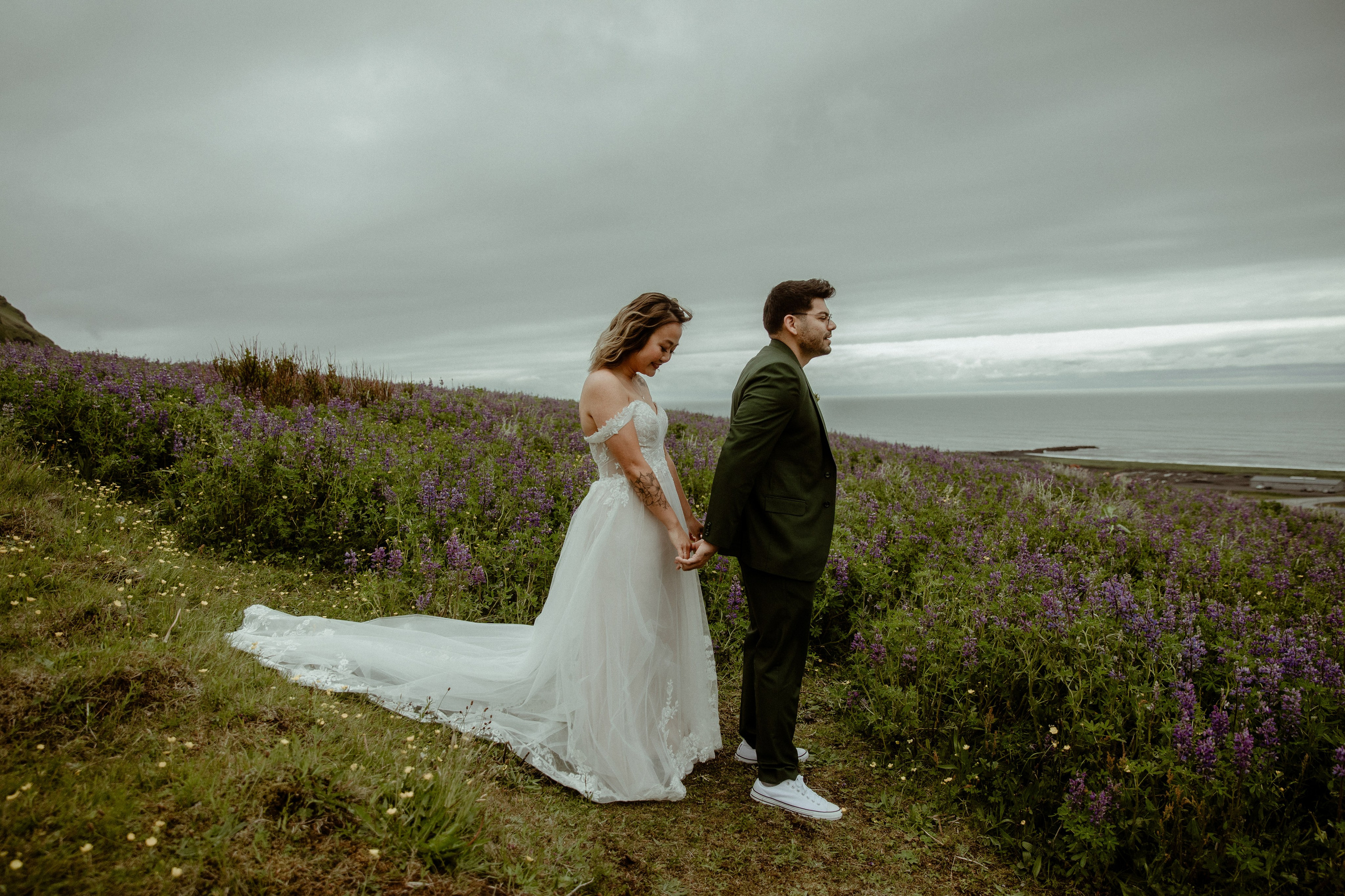 Elopement at Kvernufoss Waterfall. Iceland elopement photographer & videographer