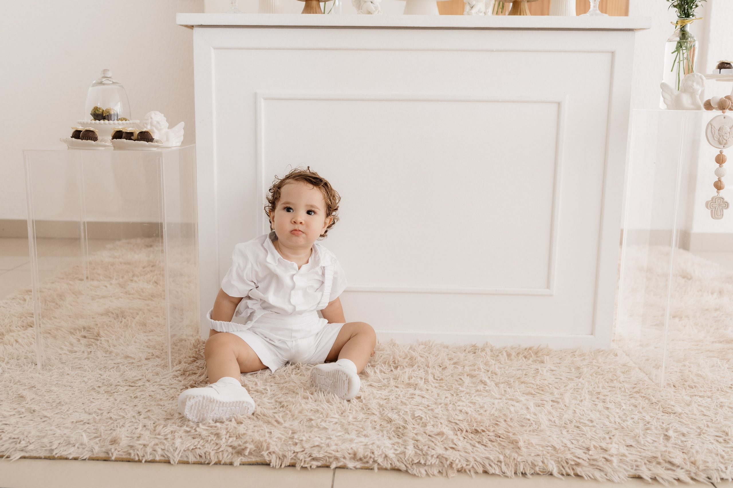 Crianças brincando durante a confraternização após o batizado