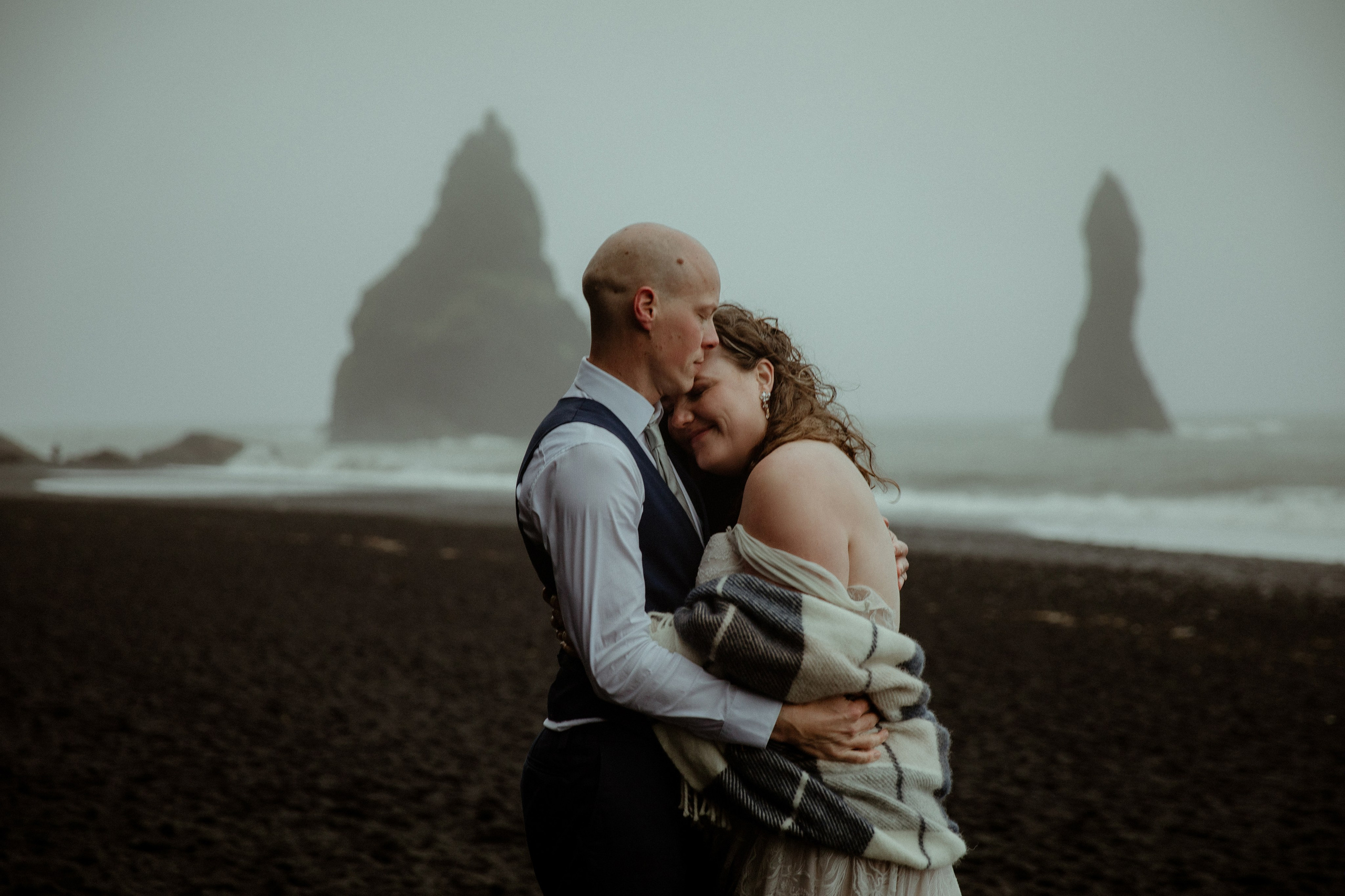 Iceland Elopement at Black Sand Beach. Iceland elopement photographer & videographer