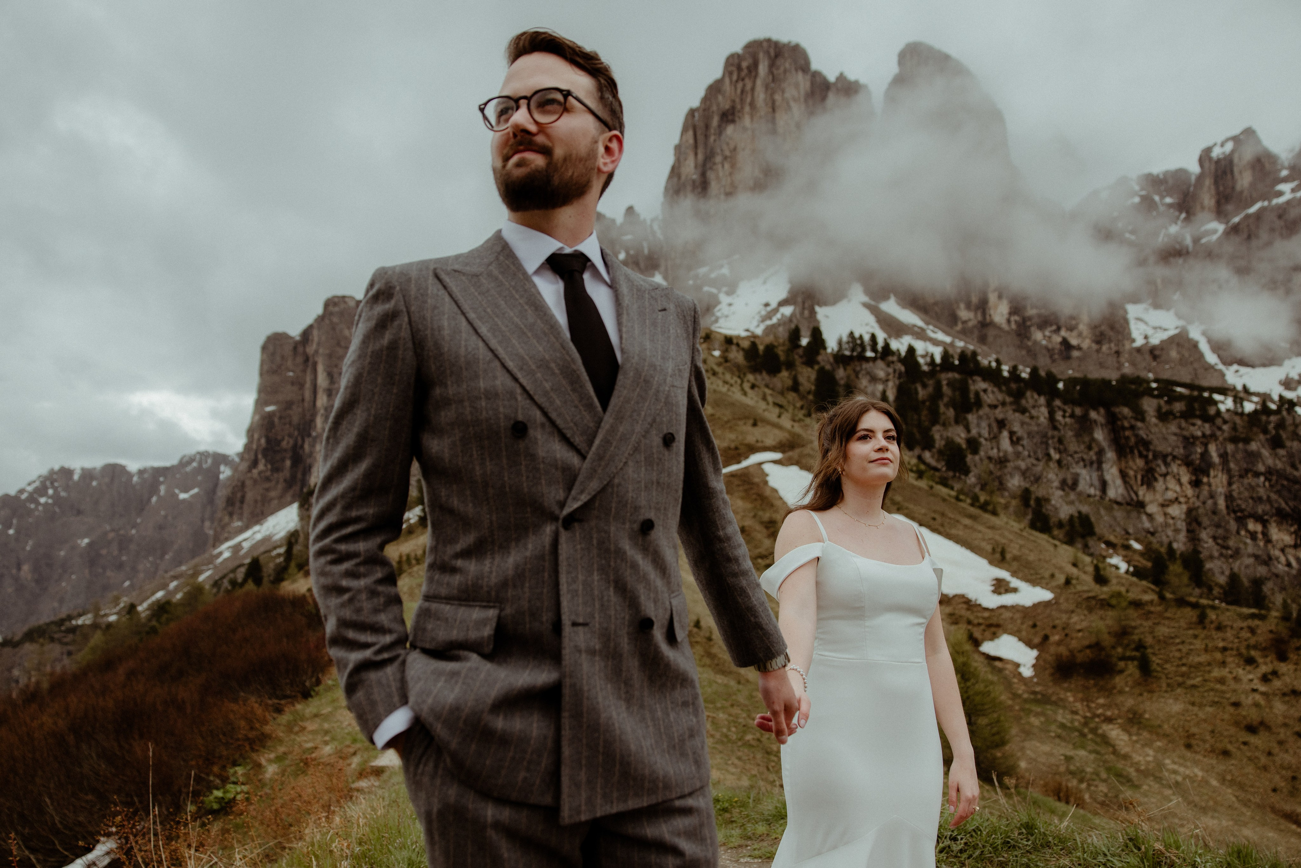 Dreamy elopement in Dolomites. Iceland elopement photographer & videographer