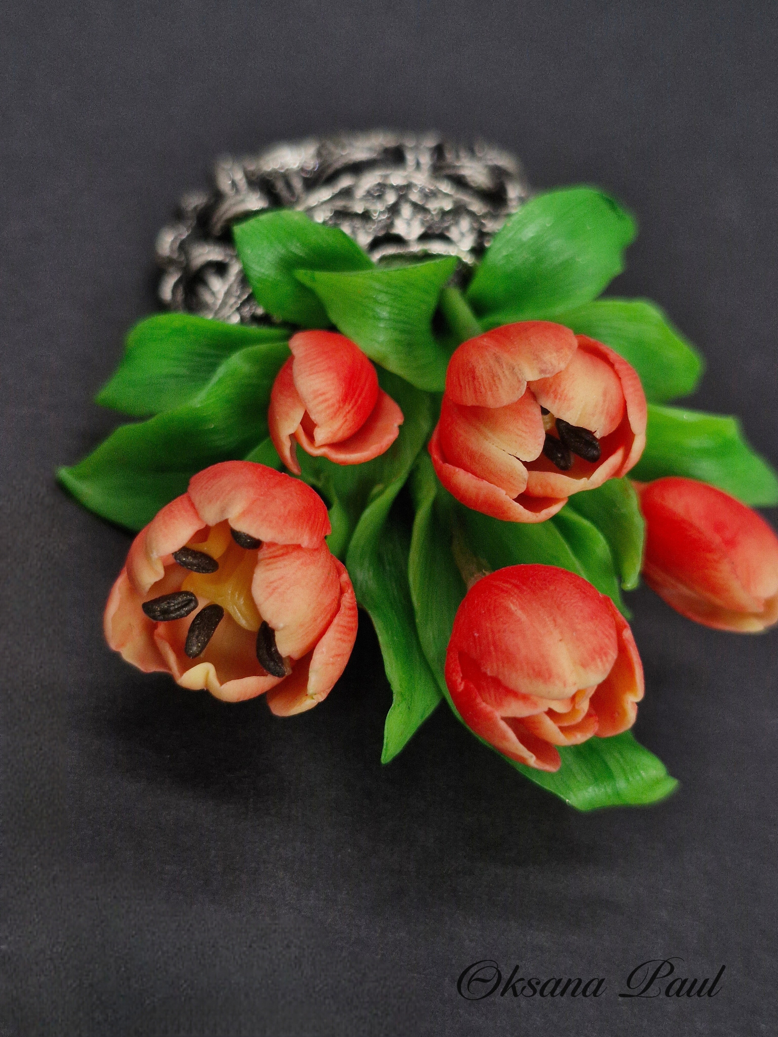 Броши с цветами / Blumen-Broschen ➜. Oksana Paul-Gardinen-Design Oksana Paul ✧ Art of Gardinen & Textile Design ✧ Polymer Clay Art & Handmade Creatures