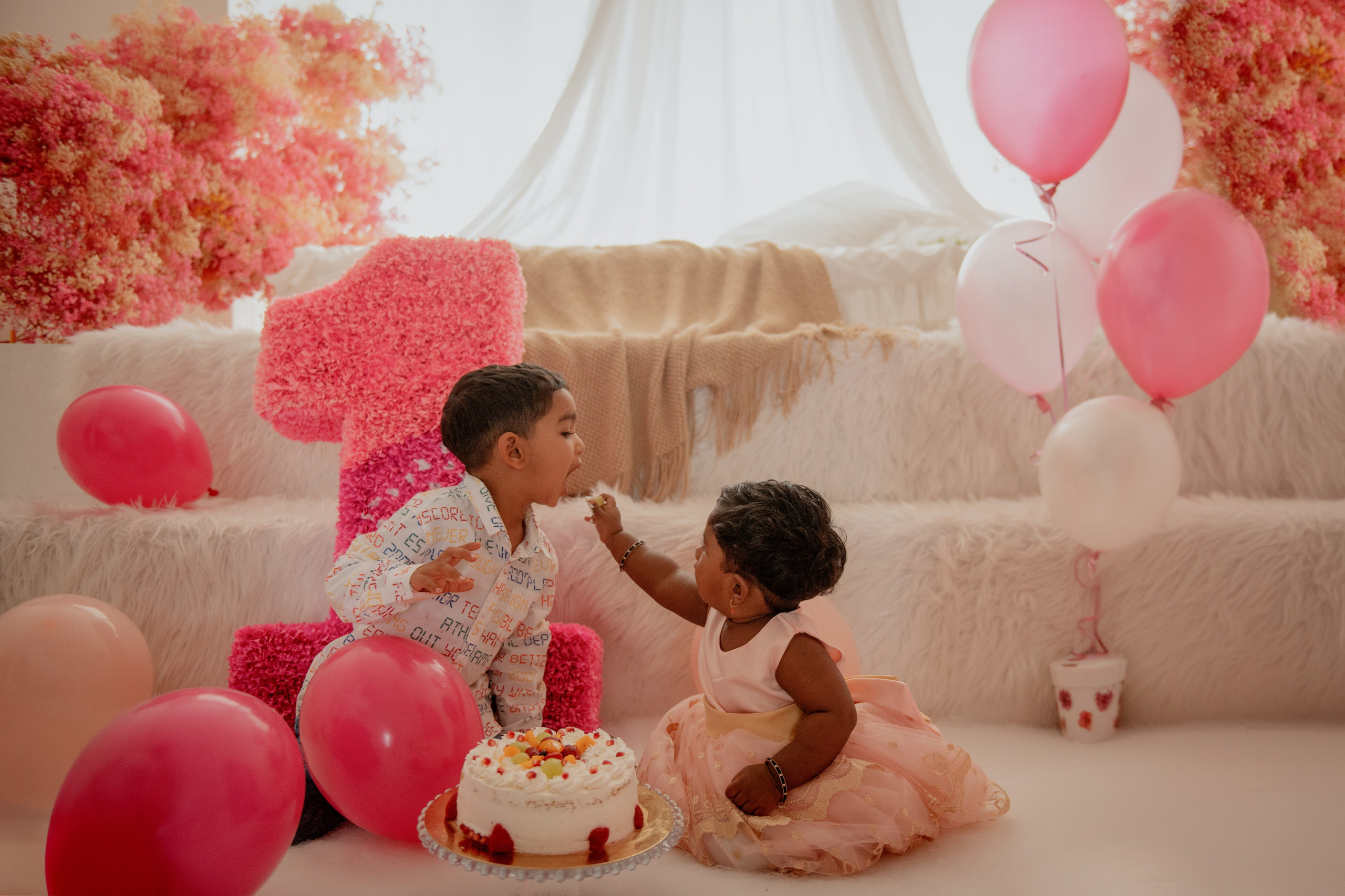 Birthday photoshoot in the studio in the centre of Prague. Professional photographer in Prague Anastasia Haritonova