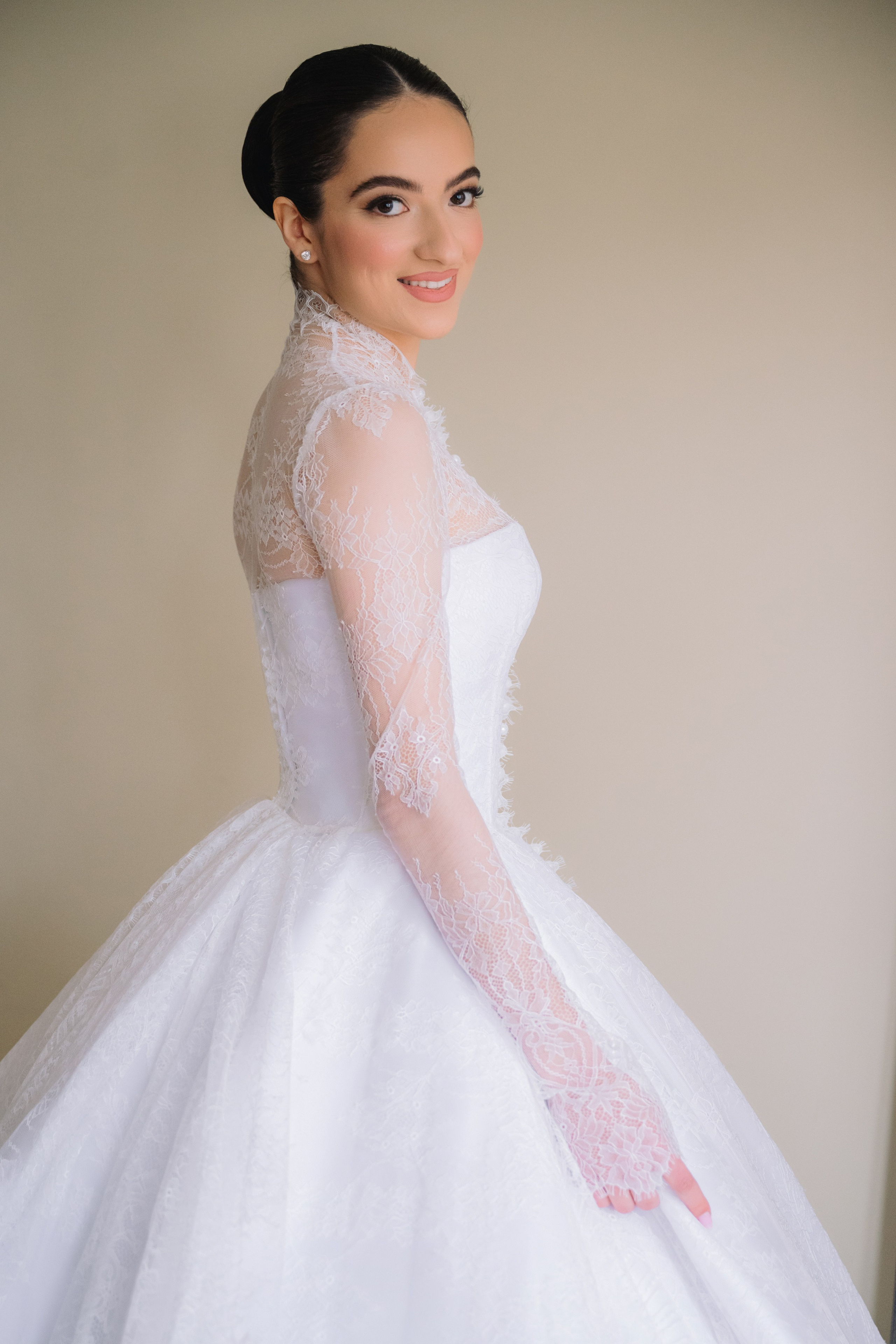 a woman in a white wedding dress