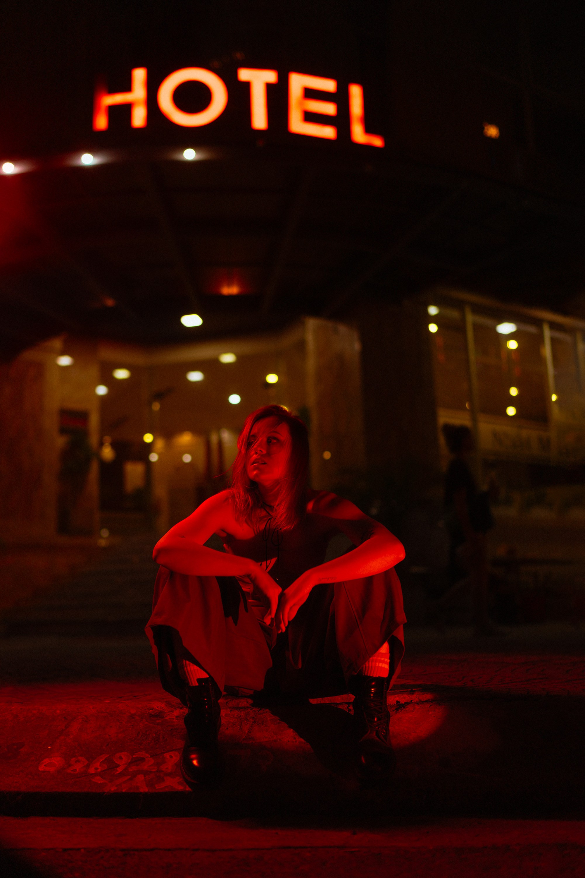 Street Shooting with color light in Da-Nang. Aesthetic & Lifestyle photographer in Da Nang, Vietnam