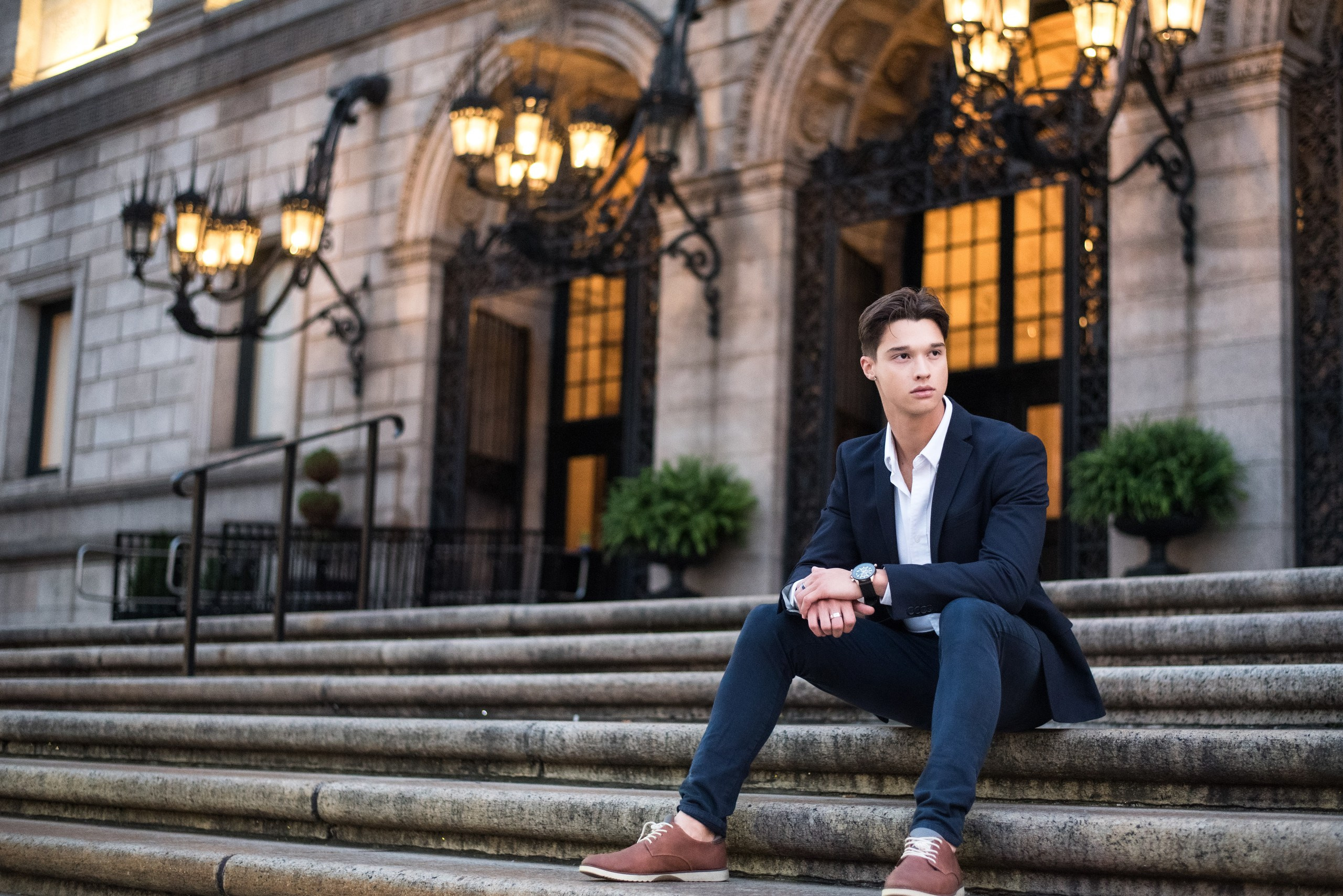 Capturing Boston’s Essence: John’s Photoshoot at Boston Public Library. Wedding photographer in Orlando, Boston & New York Anderson Marques