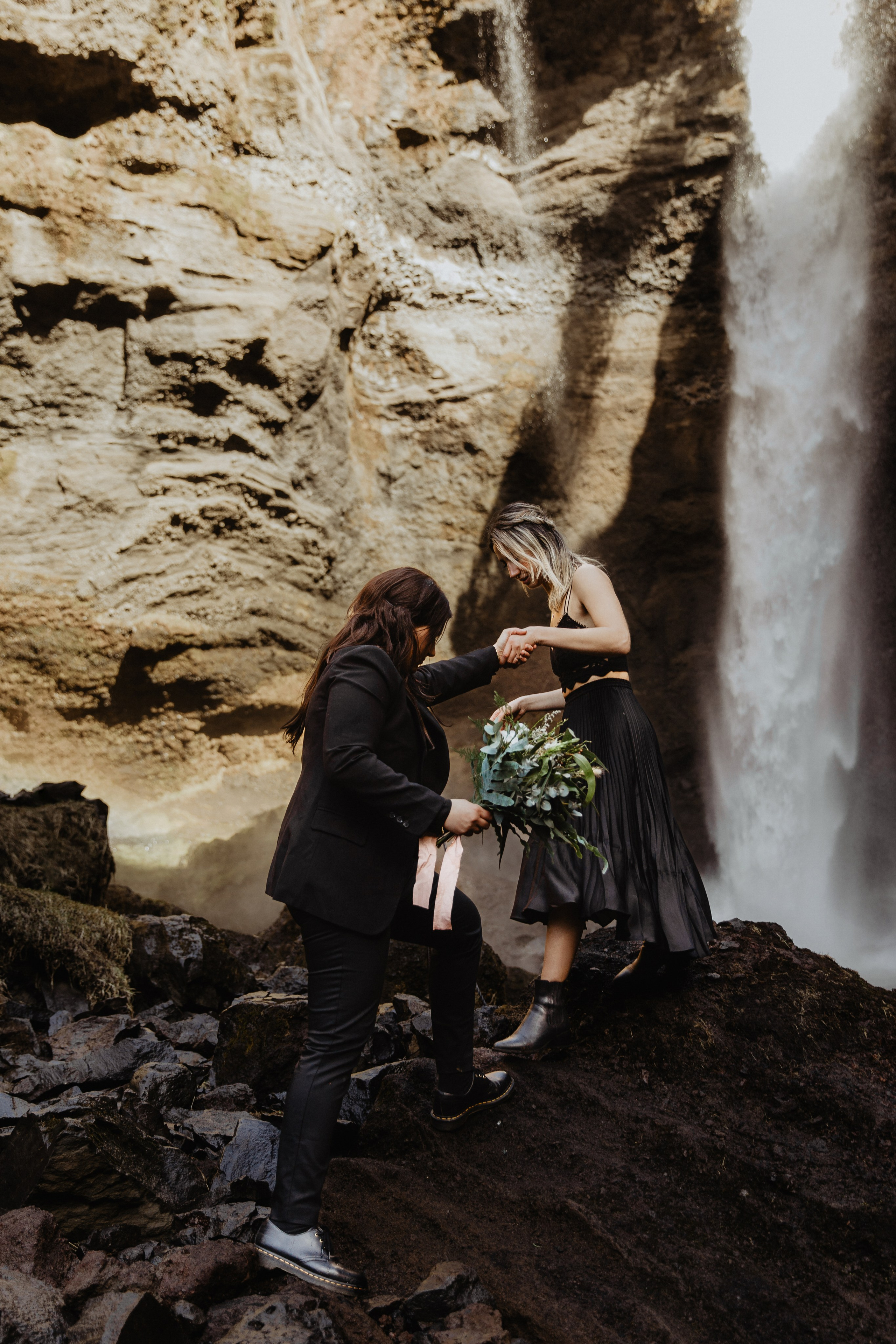 Same Sex Wedding at Iceland Black Sand Beach. Iceland elopement photographer & videographer