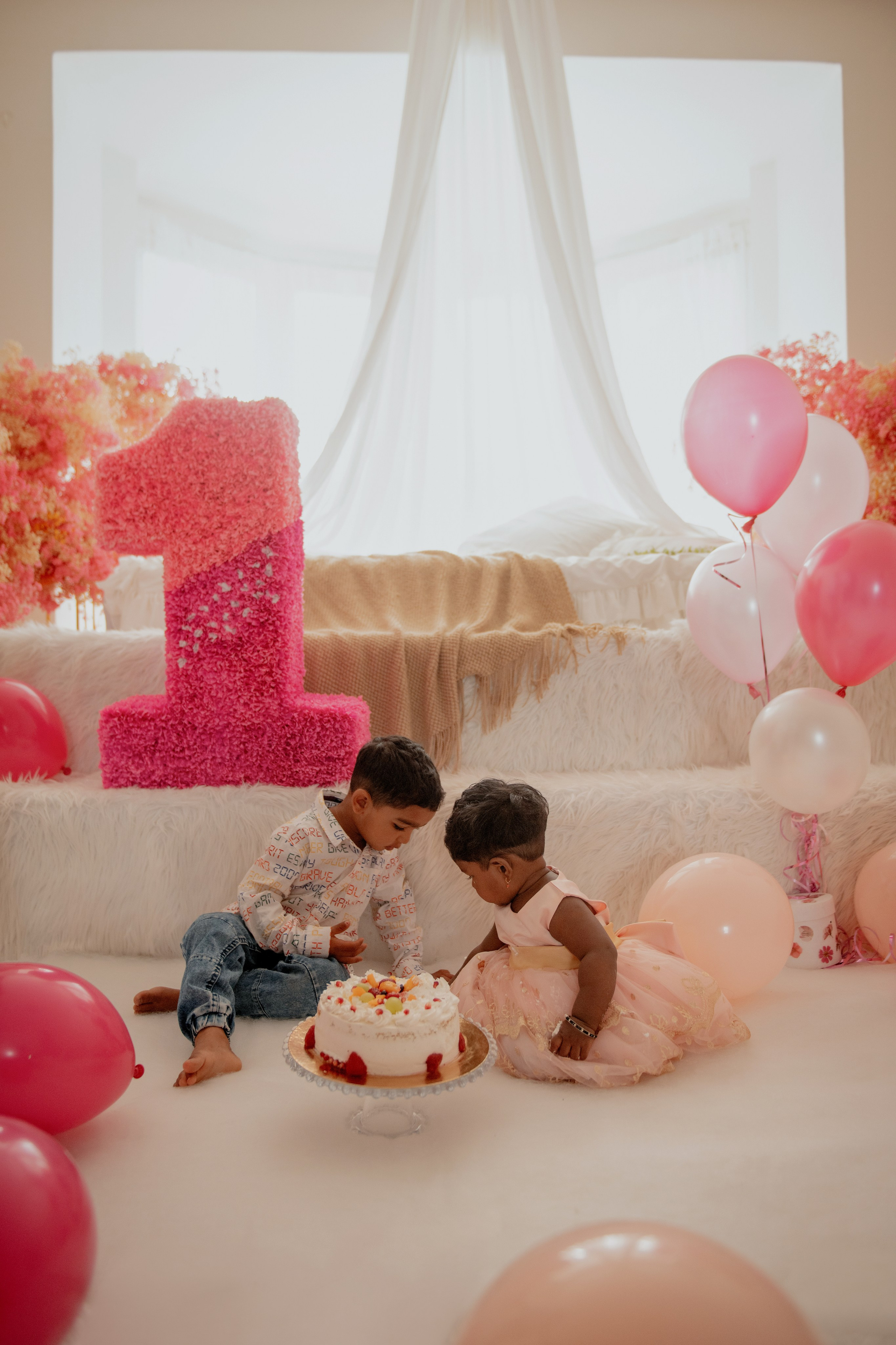 Birthday photoshoot in the studio in the centre of Prague. Professional photographer in Prague Anastasia Haritonova