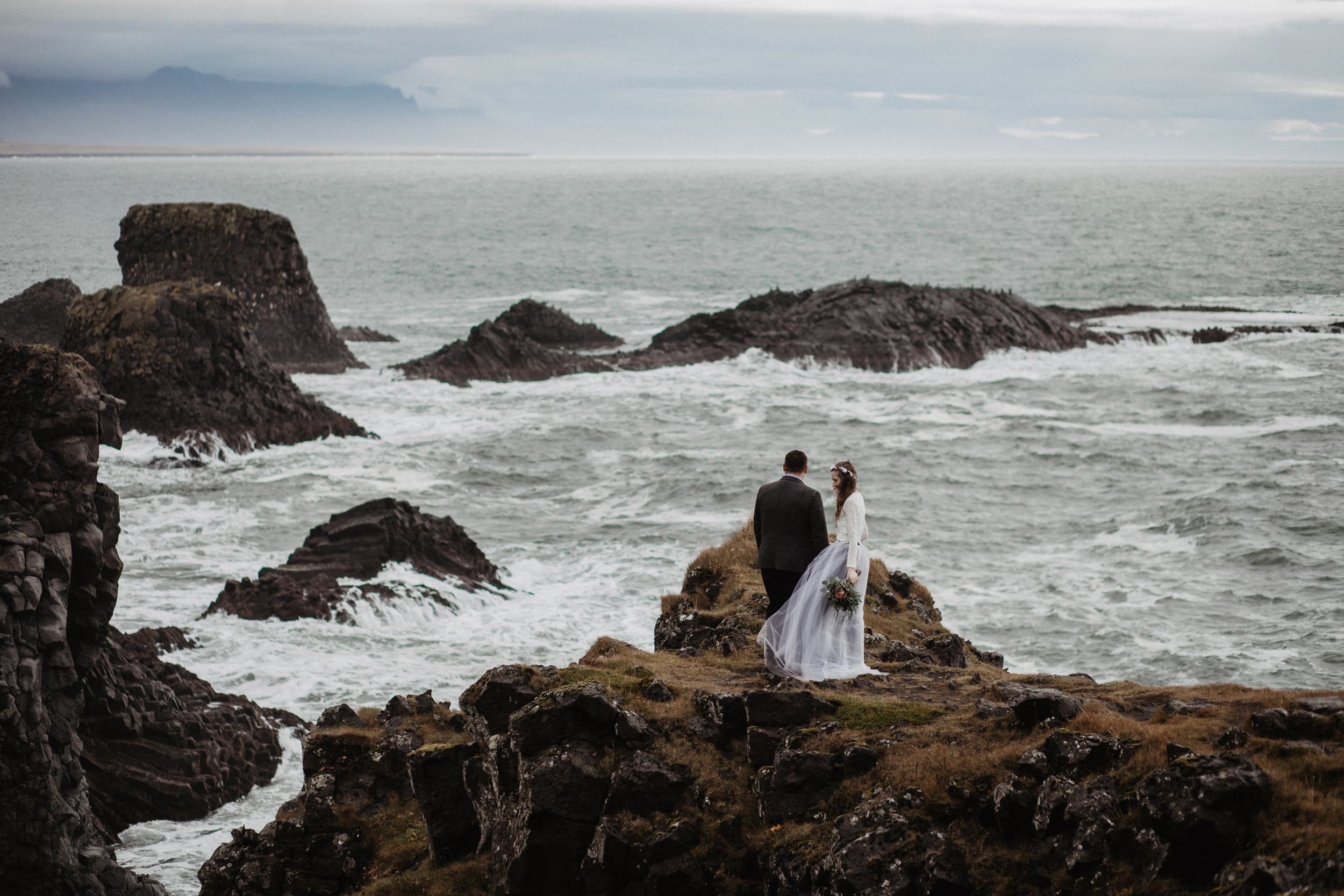 Iceland elopement in Snaefellsnes peninsula. Iceland elopement photographer & videographer