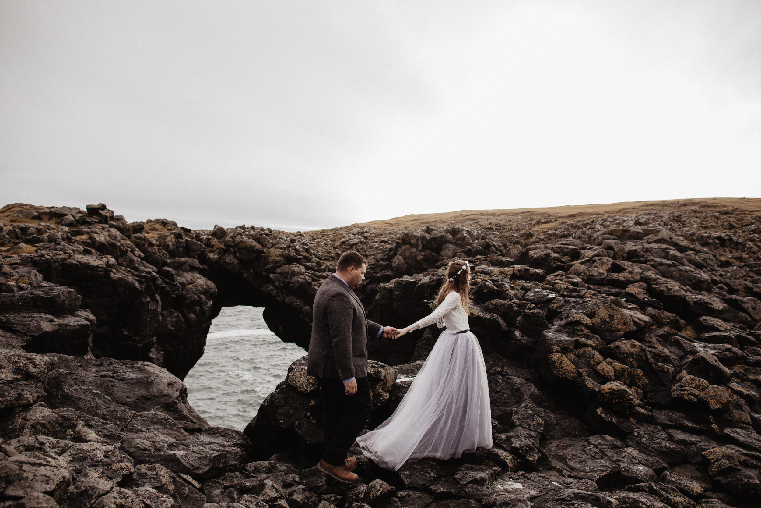 Iceland elopement in Snaefellsnes peninsula. Iceland elopement photographer & videographer