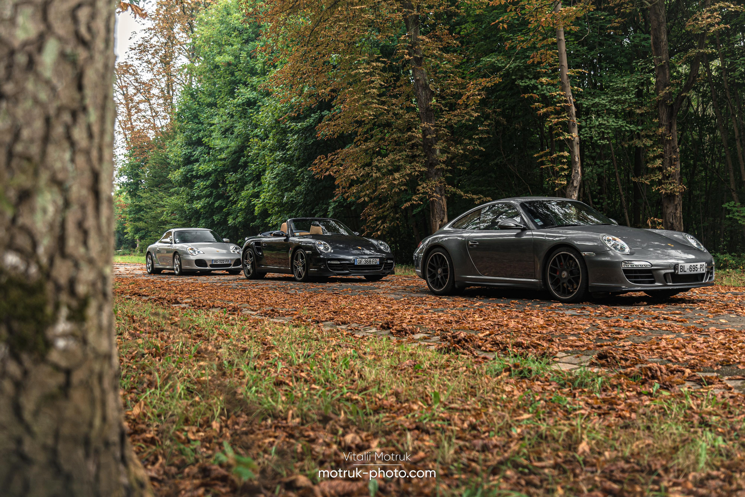 3 Porsches. Photographe de voitures à Paris — Vitalii Motruk