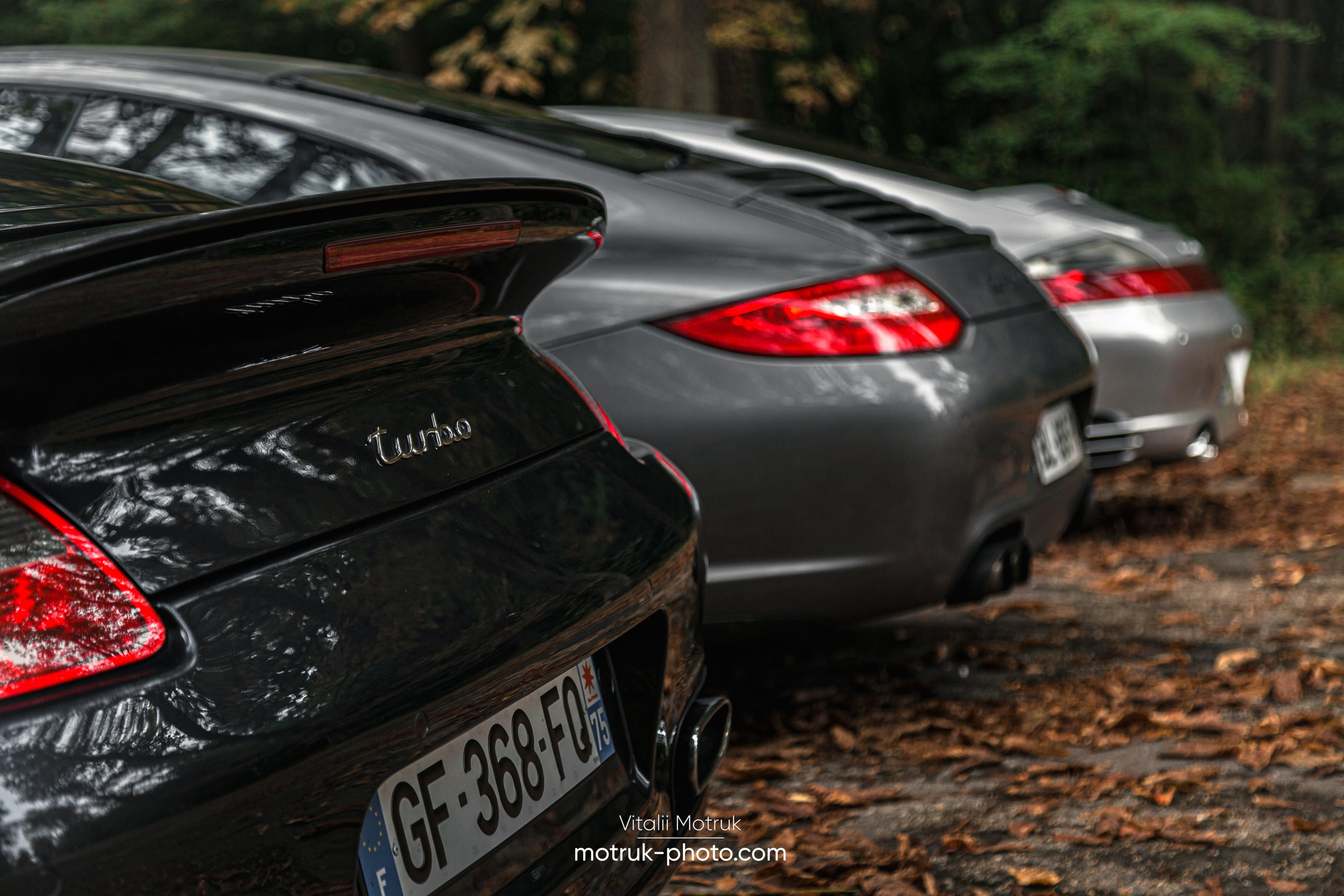 3 Porsches. Photographe de voitures à Paris — Vitalii Motruk