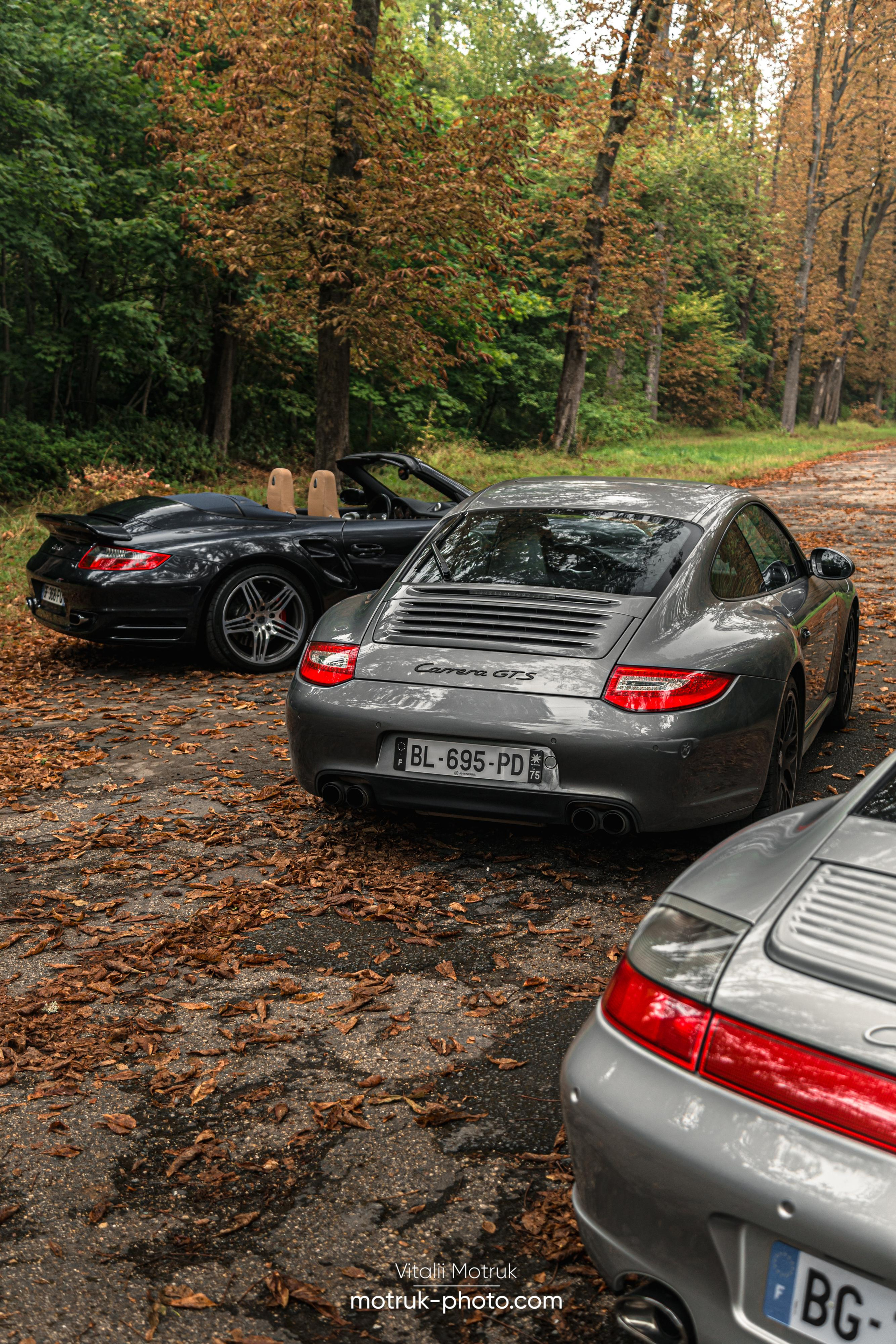 3 Porsches. Photographe de voitures à Paris — Vitalii Motruk