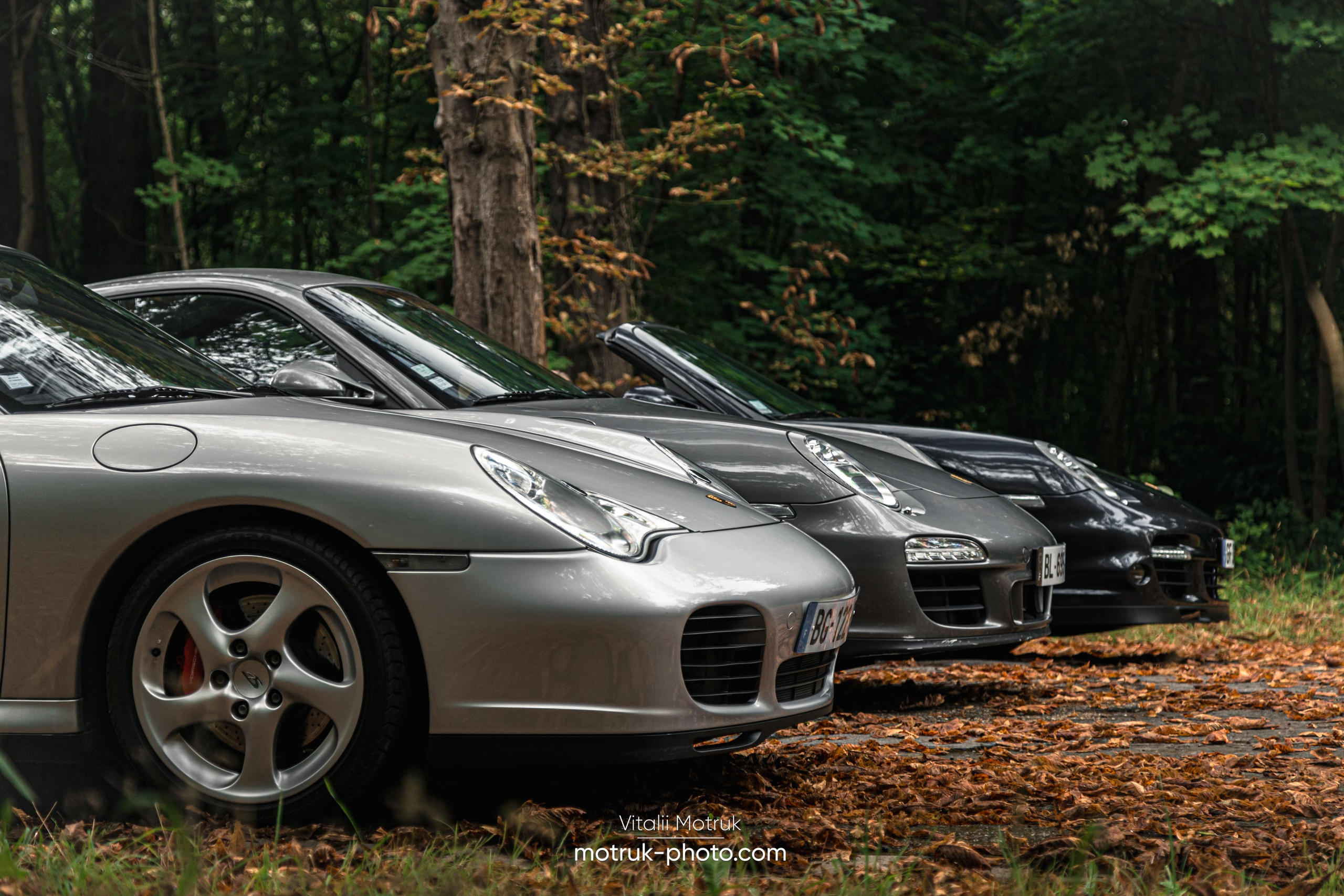 3 Porsches. Photographe de voitures à Paris — Vitalii Motruk